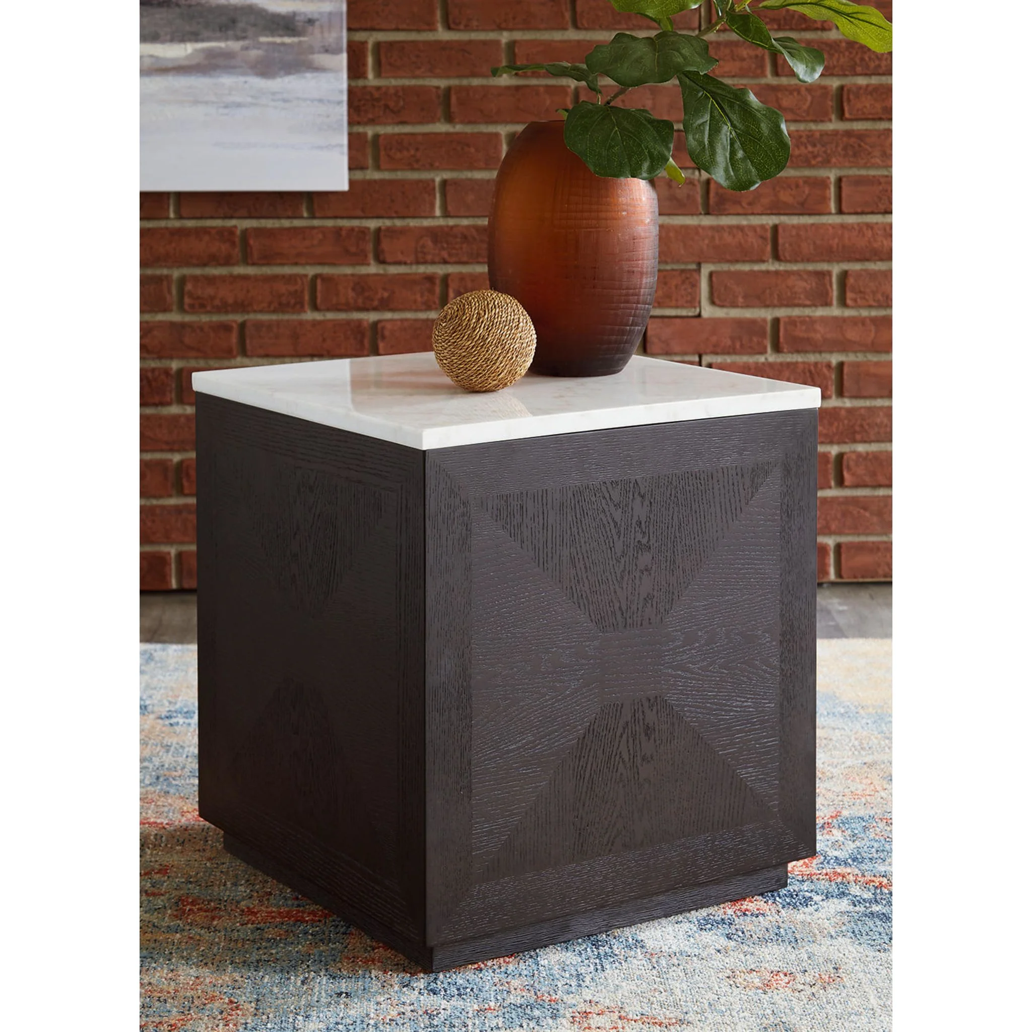 Henridge Accent Table - Black/White - Image 6