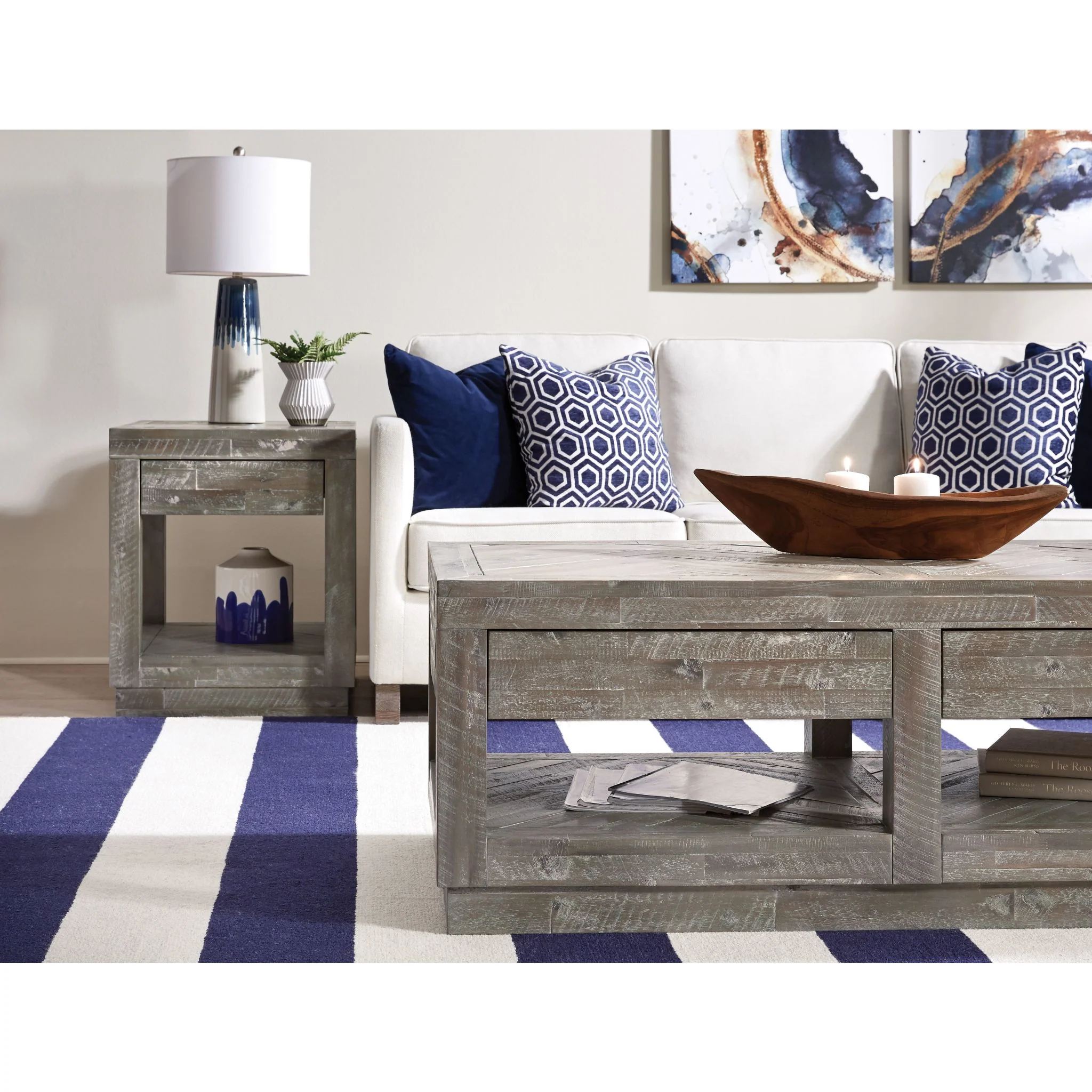Herringbone Coffee Table - Rustic Latte - Image 5