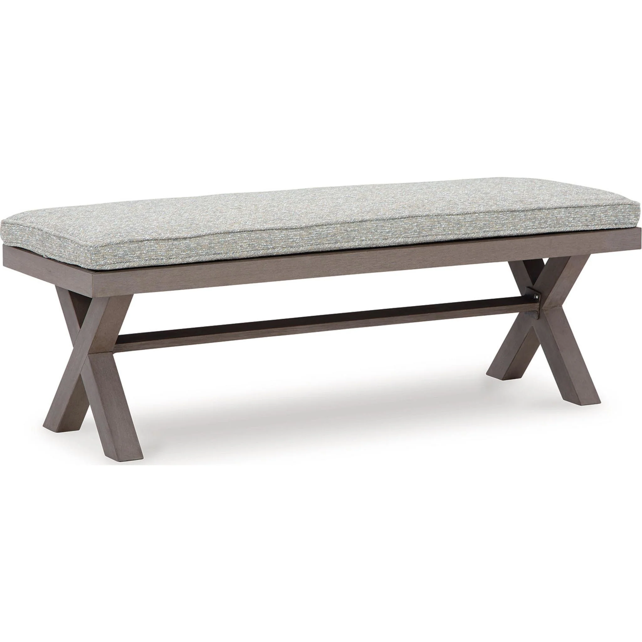 Hillside Barn Outdoor Bench with Cushion - Gray/Brown