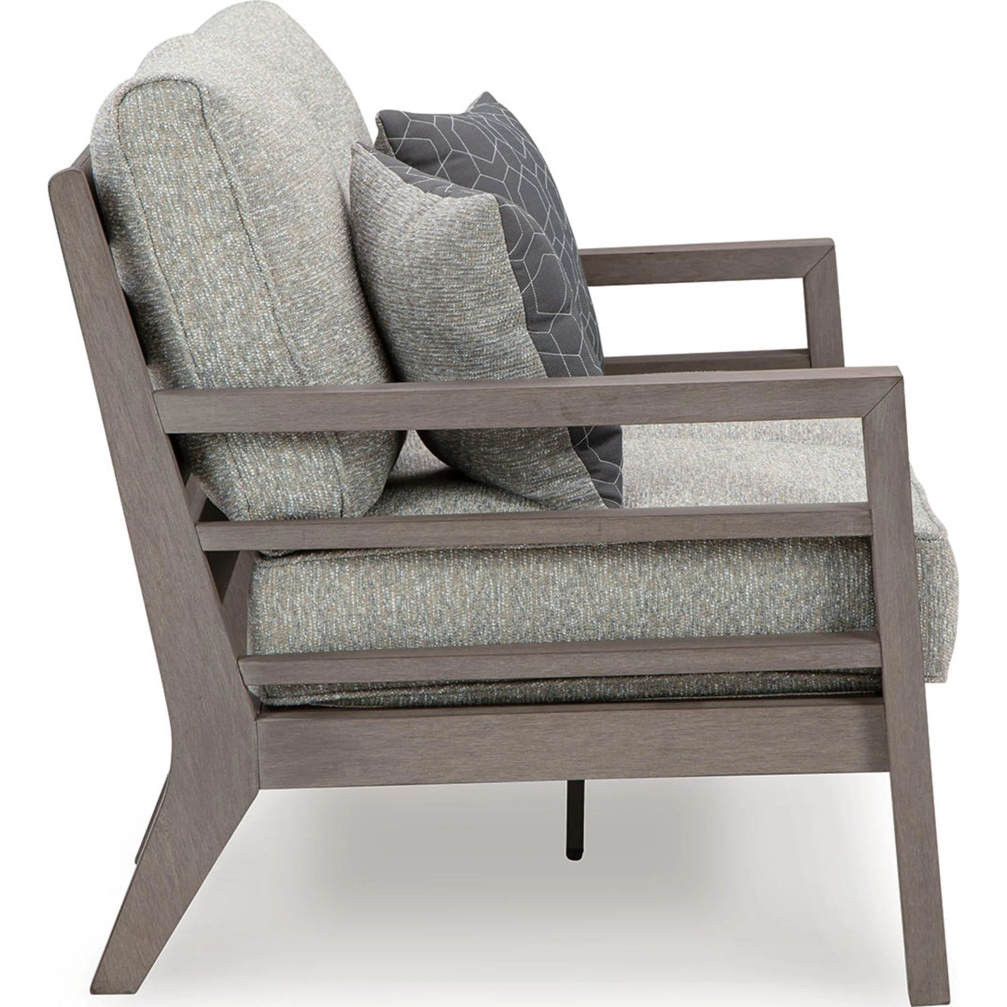 Hillside Barn Outdoor Loveseat with Cushion - Gray/Brown - Image 30
