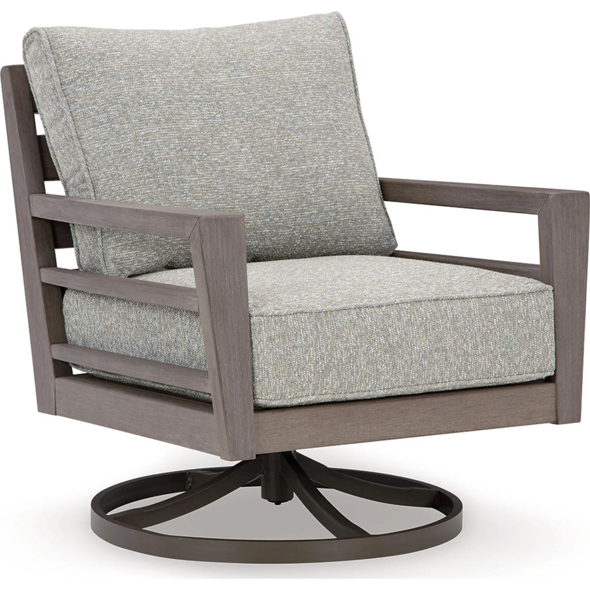 Hillside Barn Outdoor Swivel Lounge Chair with Cushion - Gray/Brown