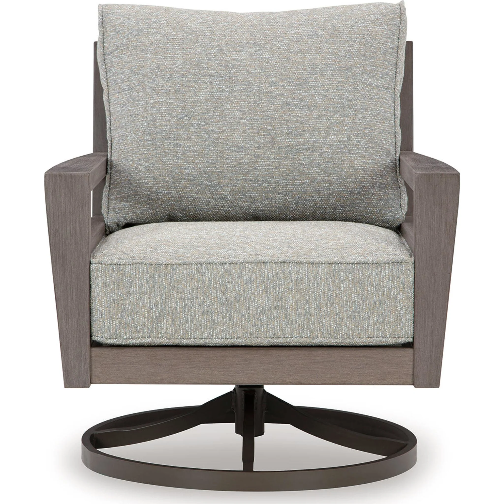 Hillside Barn Outdoor Swivel Lounge Chair with Cushion - Gray/Brown - Image 16