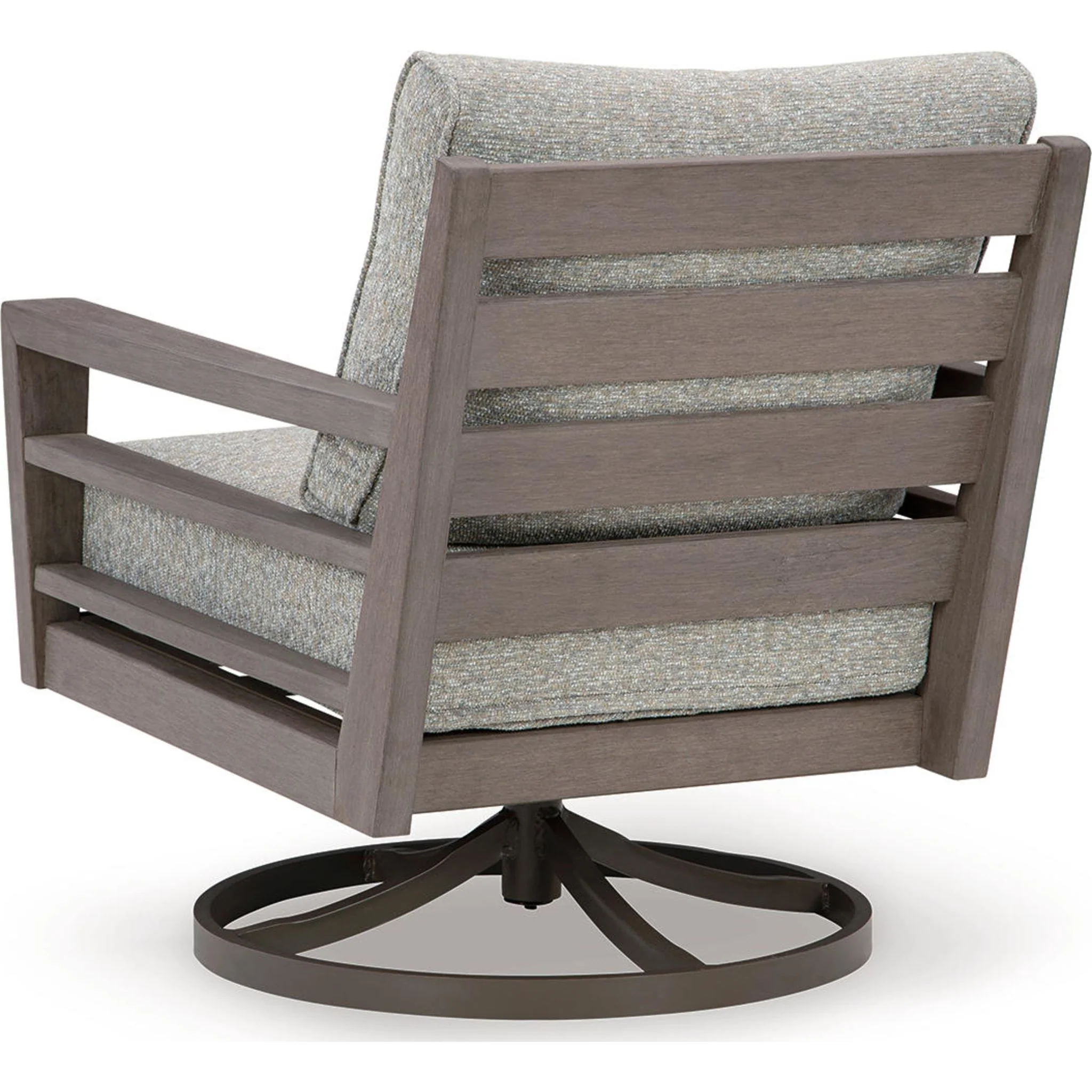 Hillside Barn Outdoor Swivel Lounge Chair with Cushion - Gray/Brown - Image 9