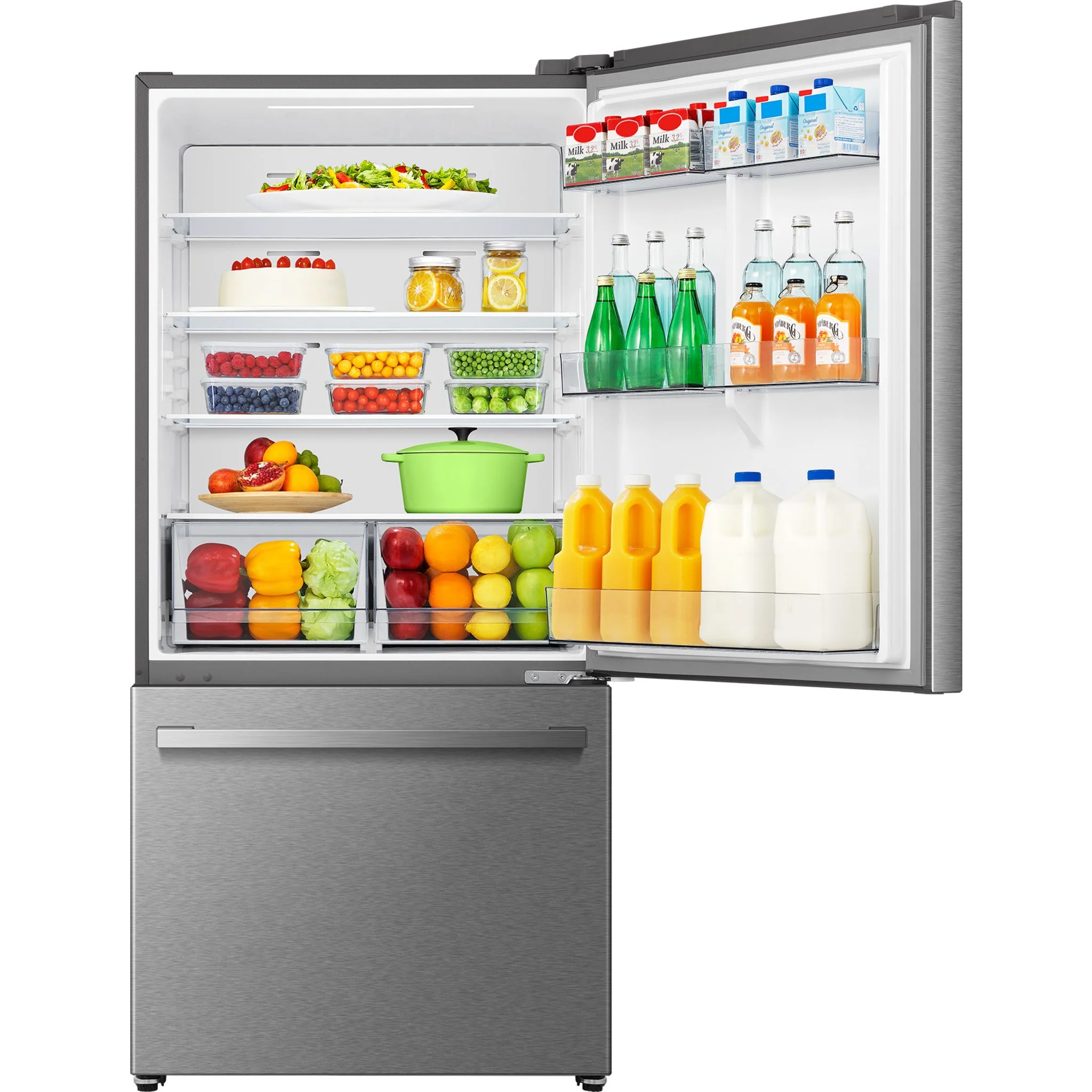 Hisense Bottom Mount Fridge (RB22A2FSE) - Stainless Steel - Image 4