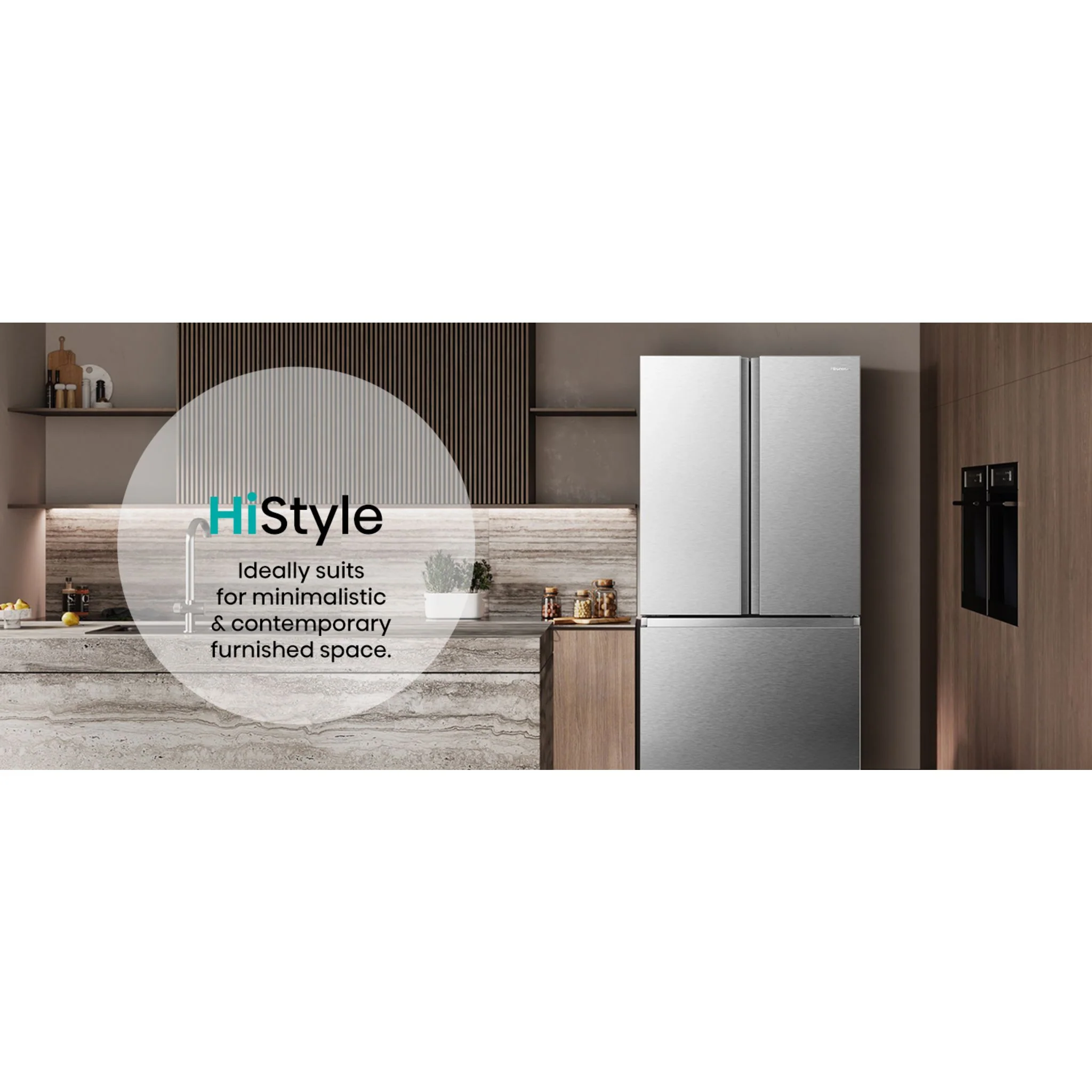 Hisense Counter Depth Fridge (RF225A3CSE) - Fingerprint Resistant Stainless Steel - Image 8