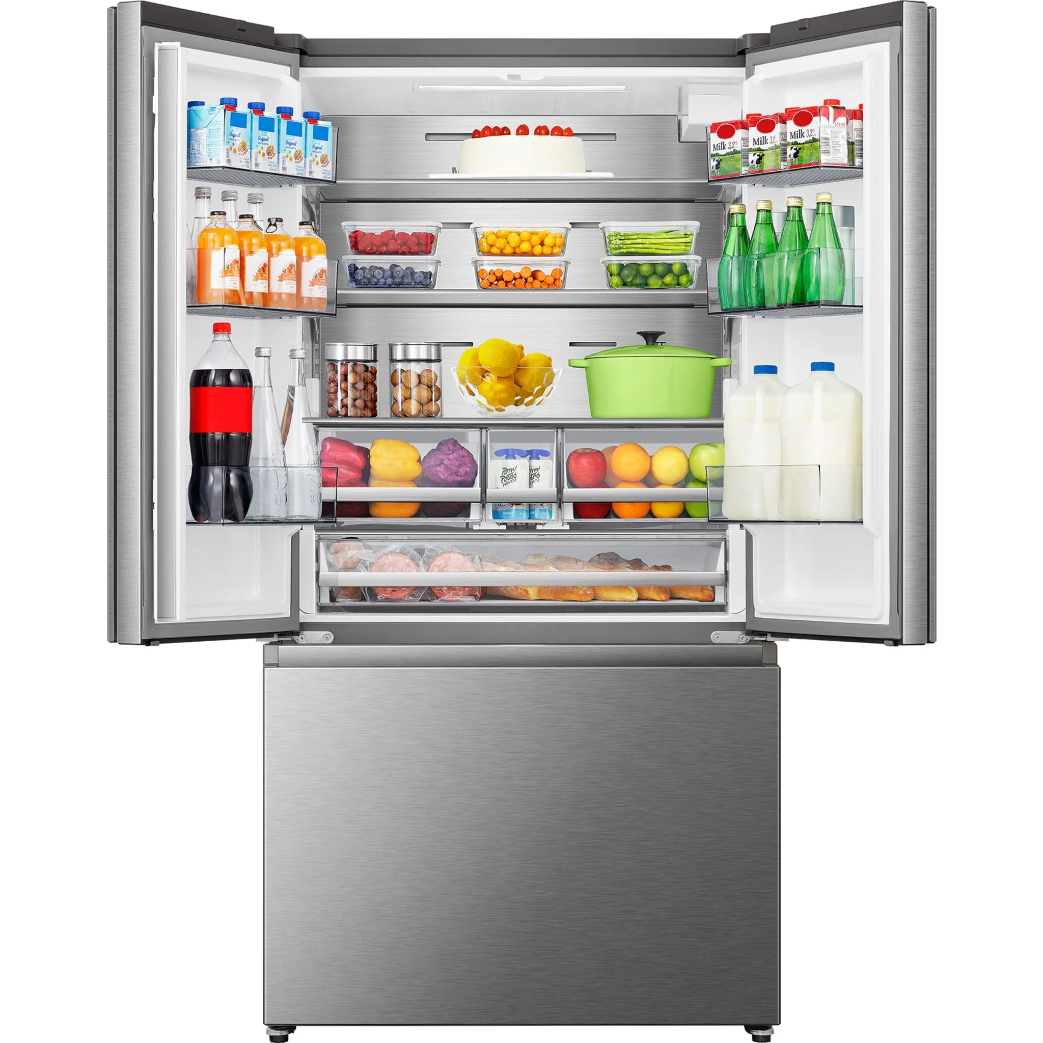 Hisense French Door Fridge (RF225C3CSEI) - Fingerprint Resistant Stainles Steel - Image 5
