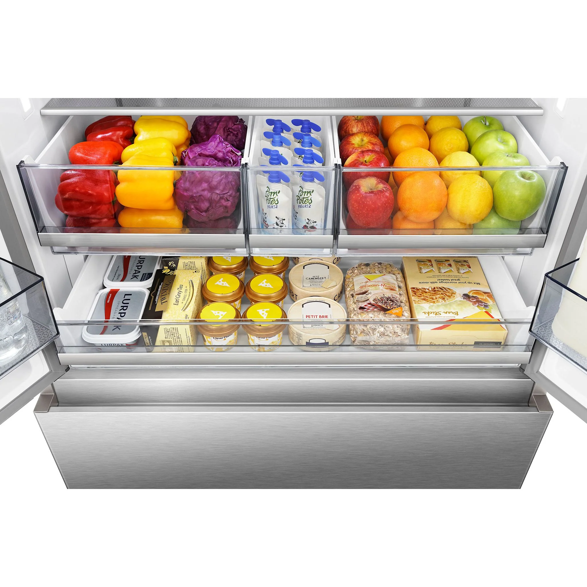 Hisense French Door Fridge (RF225C3CSEI) - Fingerprint Resistant Stainles Steel - Image 6