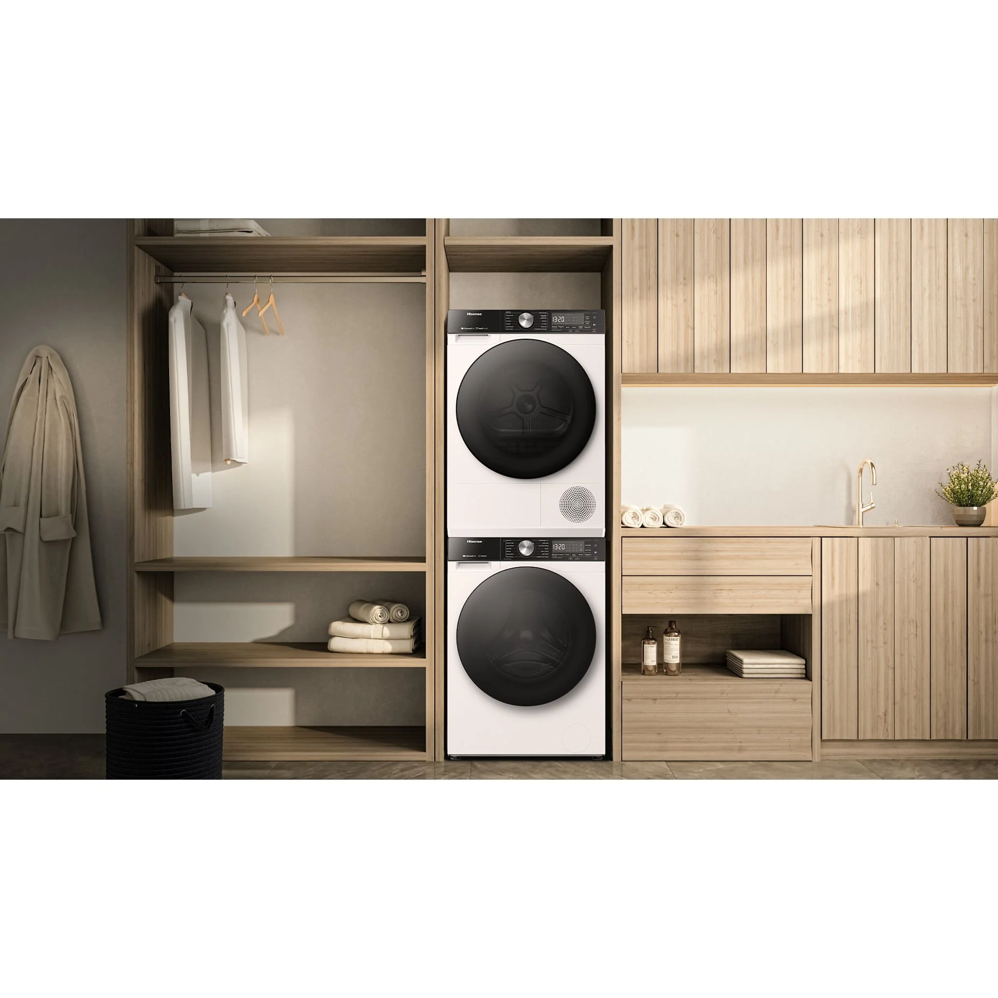 Hisense Front Load Pair (WF5S2845BW-DH5S452BW) - White - Image 4