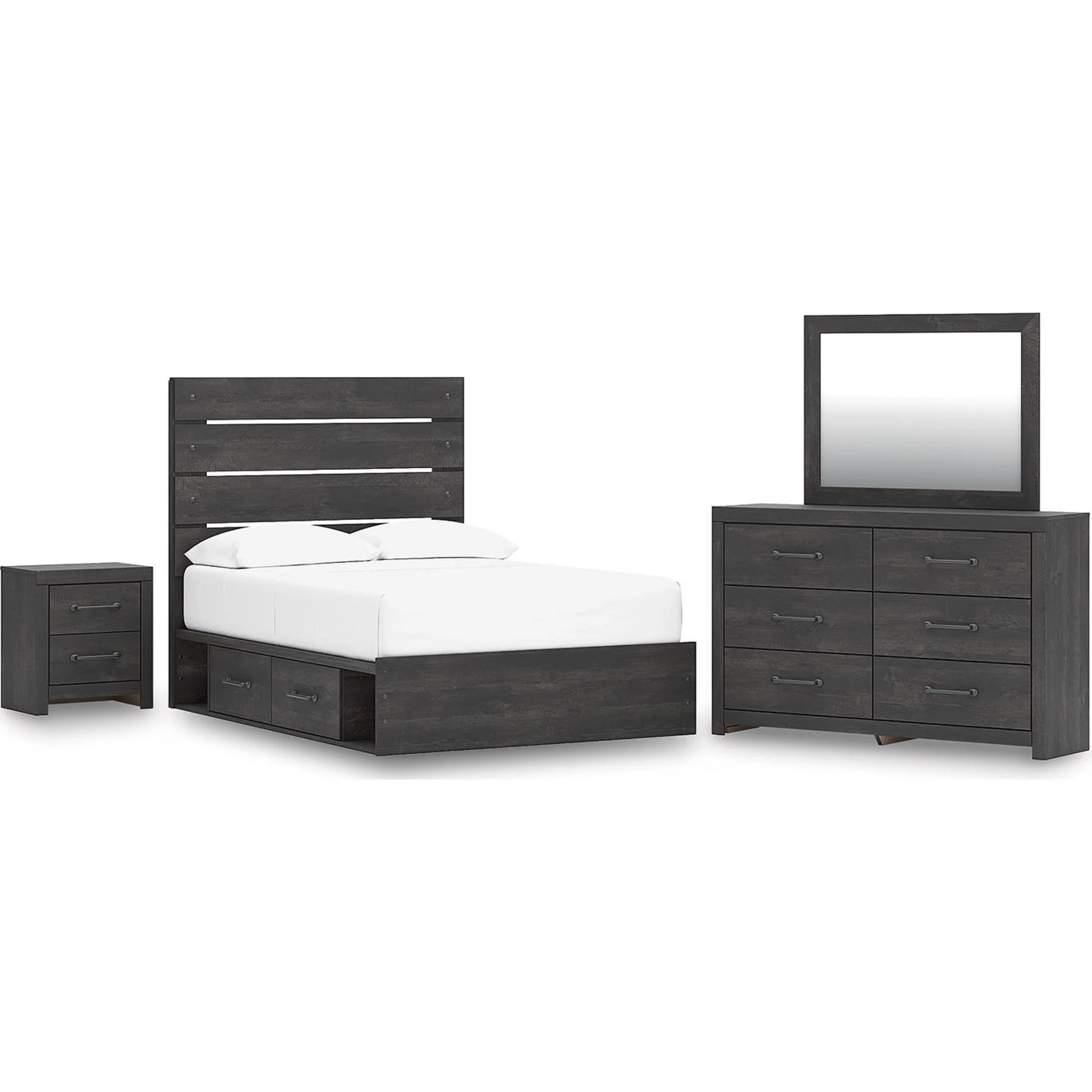 Hollivern 6 Piece Full Storage Bedroom - Dark Gray