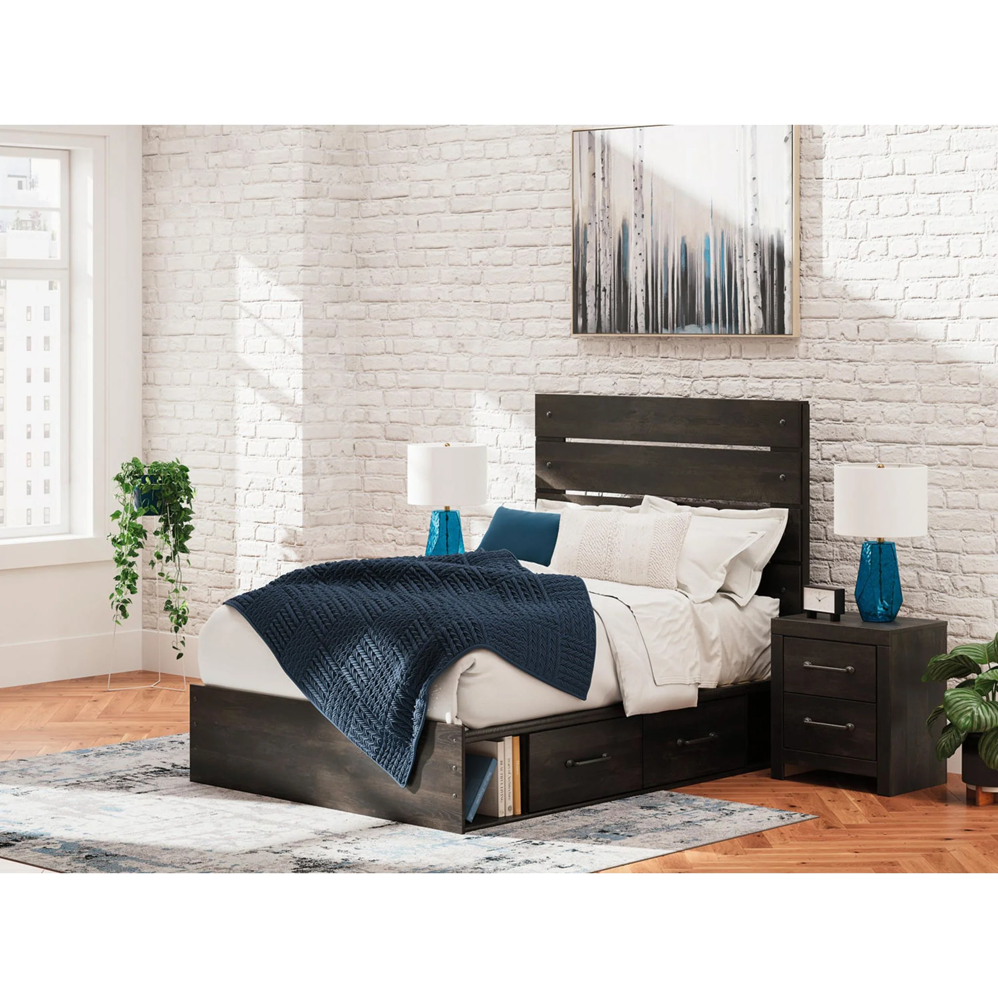 Hollivern 6 Piece Full Storage Bedroom - Dark Gray - Image 21
