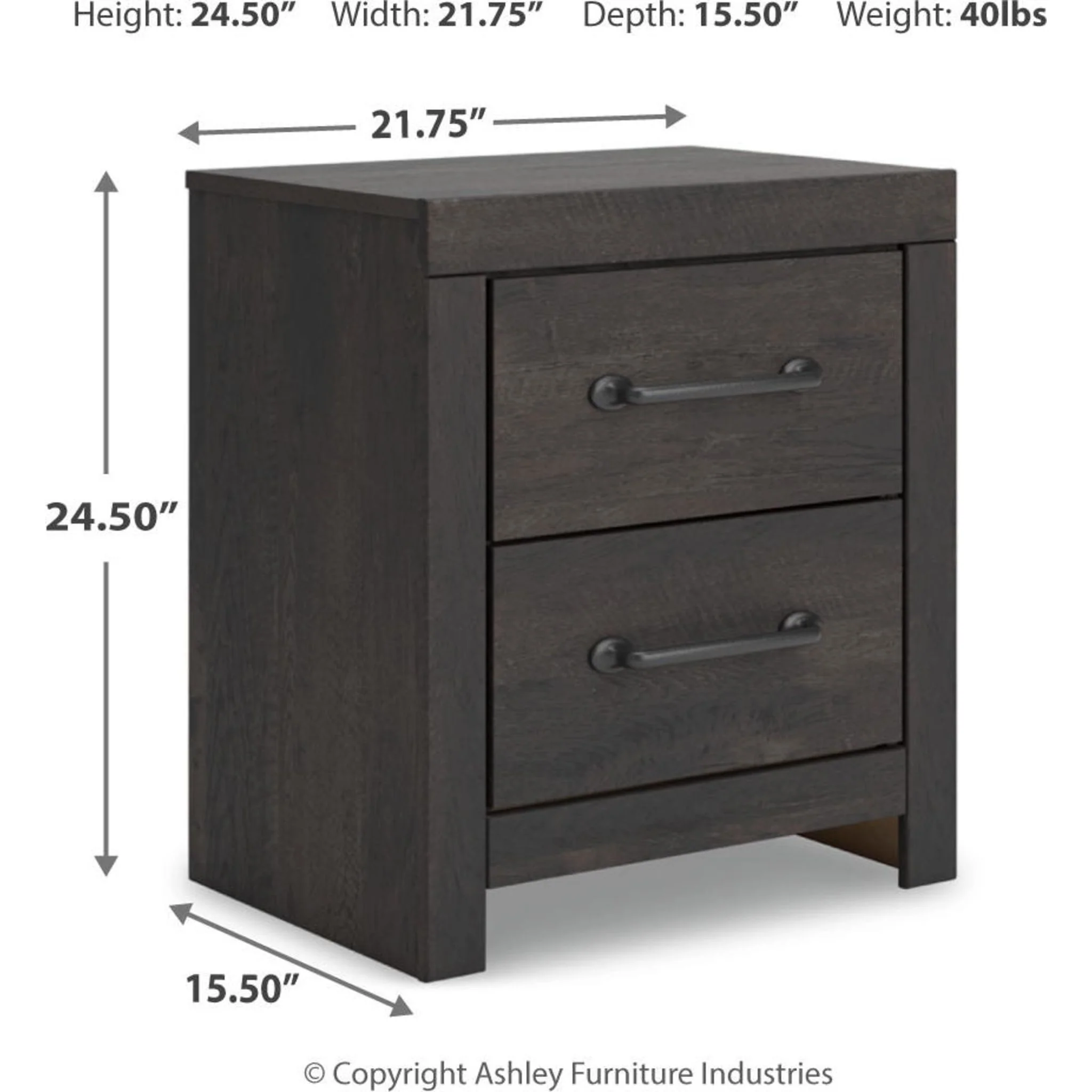 Hollivern 6 Piece Full Storage Bedroom - Dark Gray - Image 27