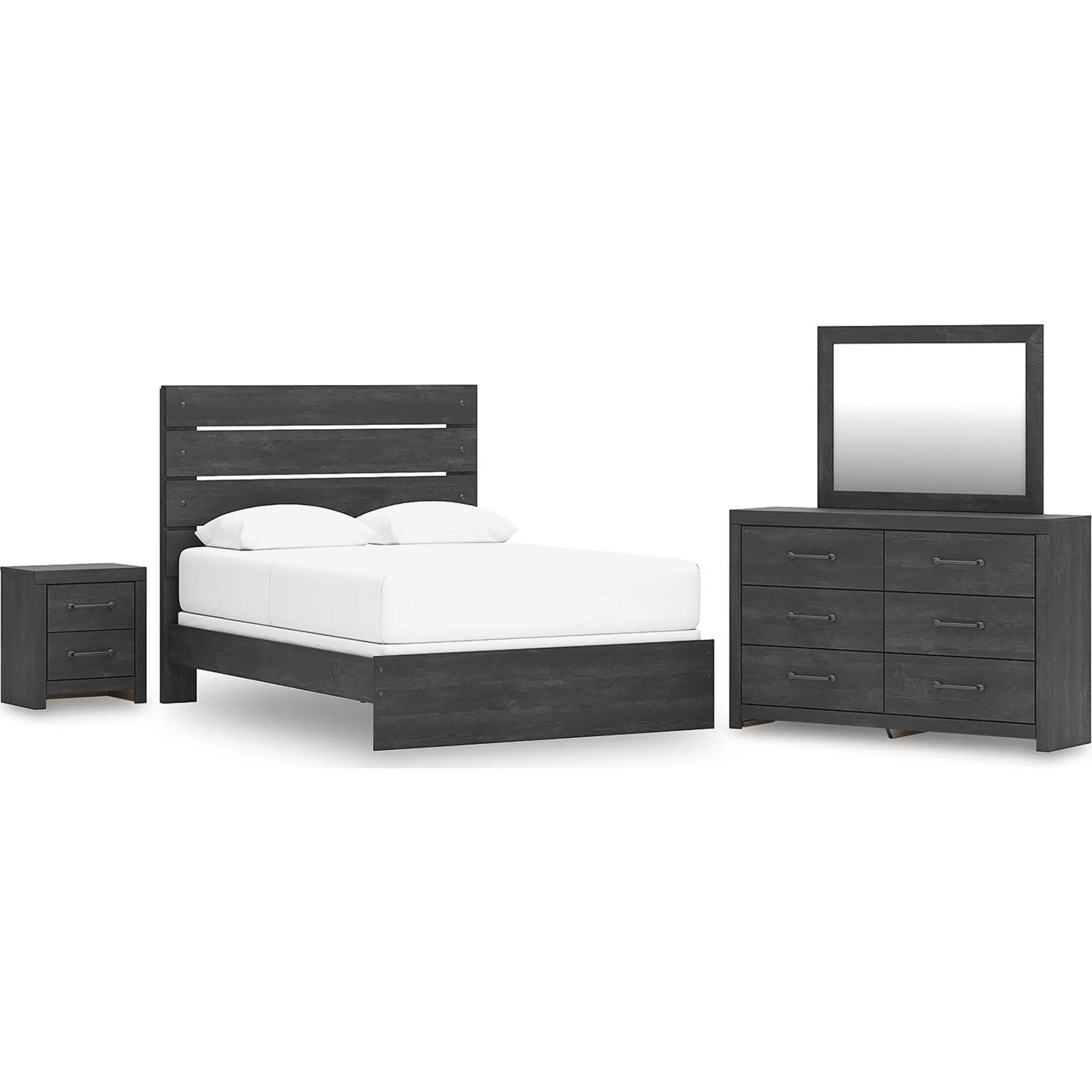 Hollivern 6 Piece Queen Panel Bedroom - Dark Gray