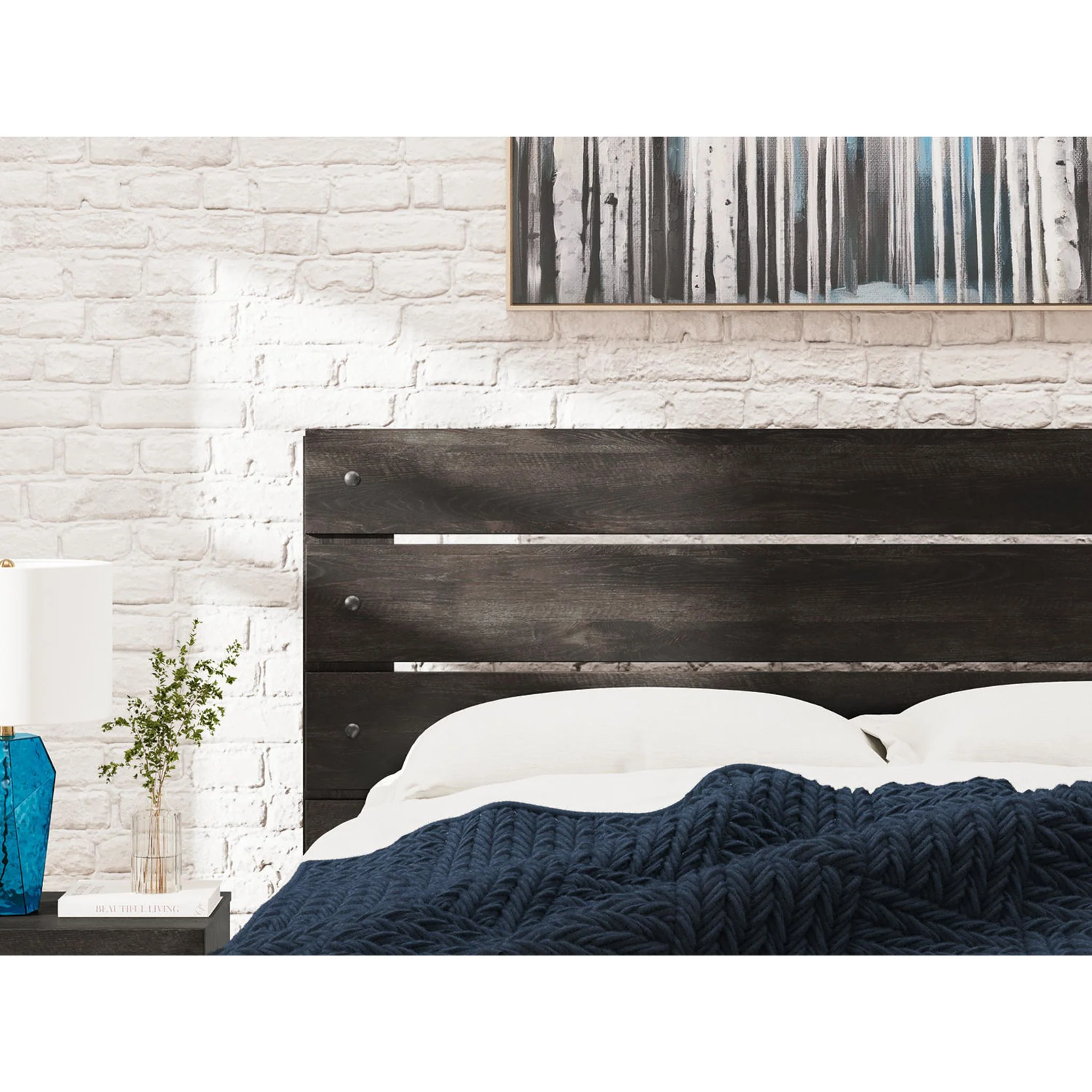 Hollivern 6 Piece Queen Panel Bedroom - Dark Gray - Image 16