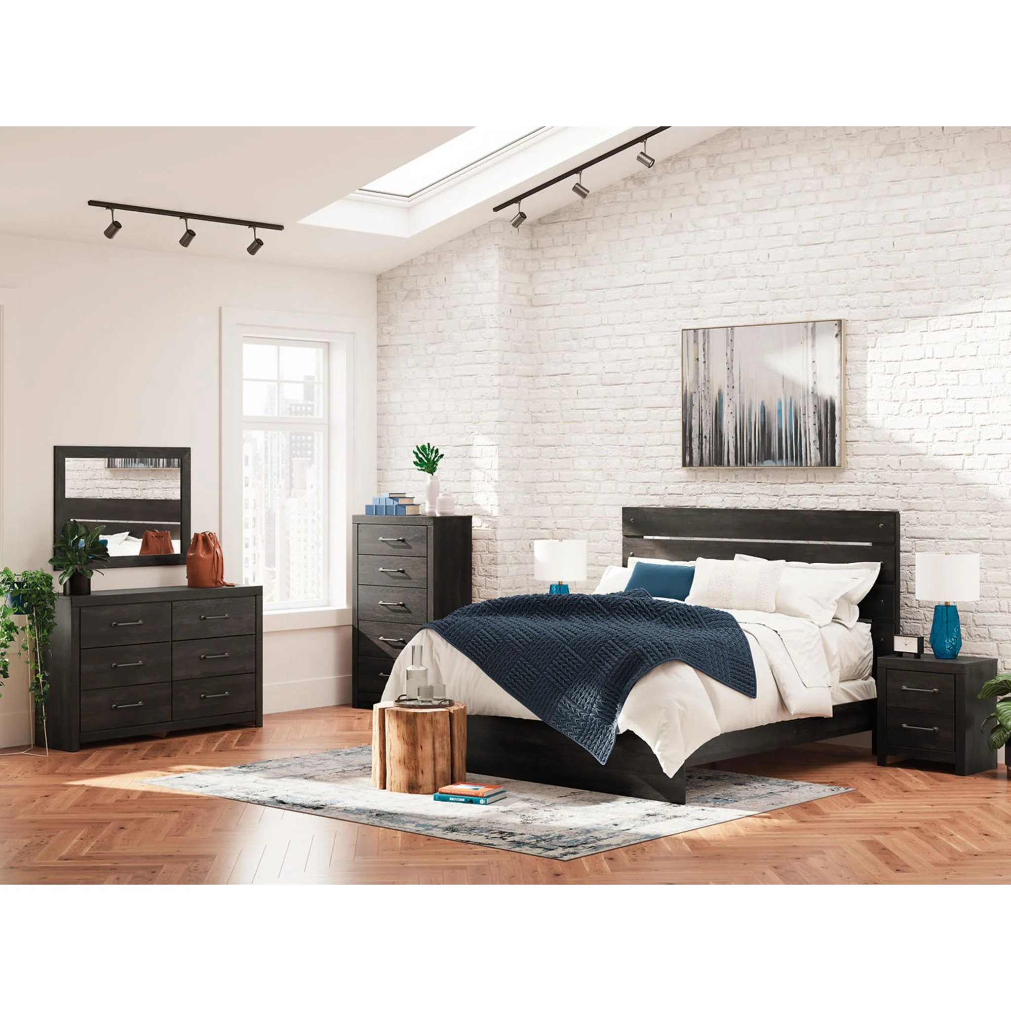 Hollivern Dresser and Mirror - Dark Gray - Image 3