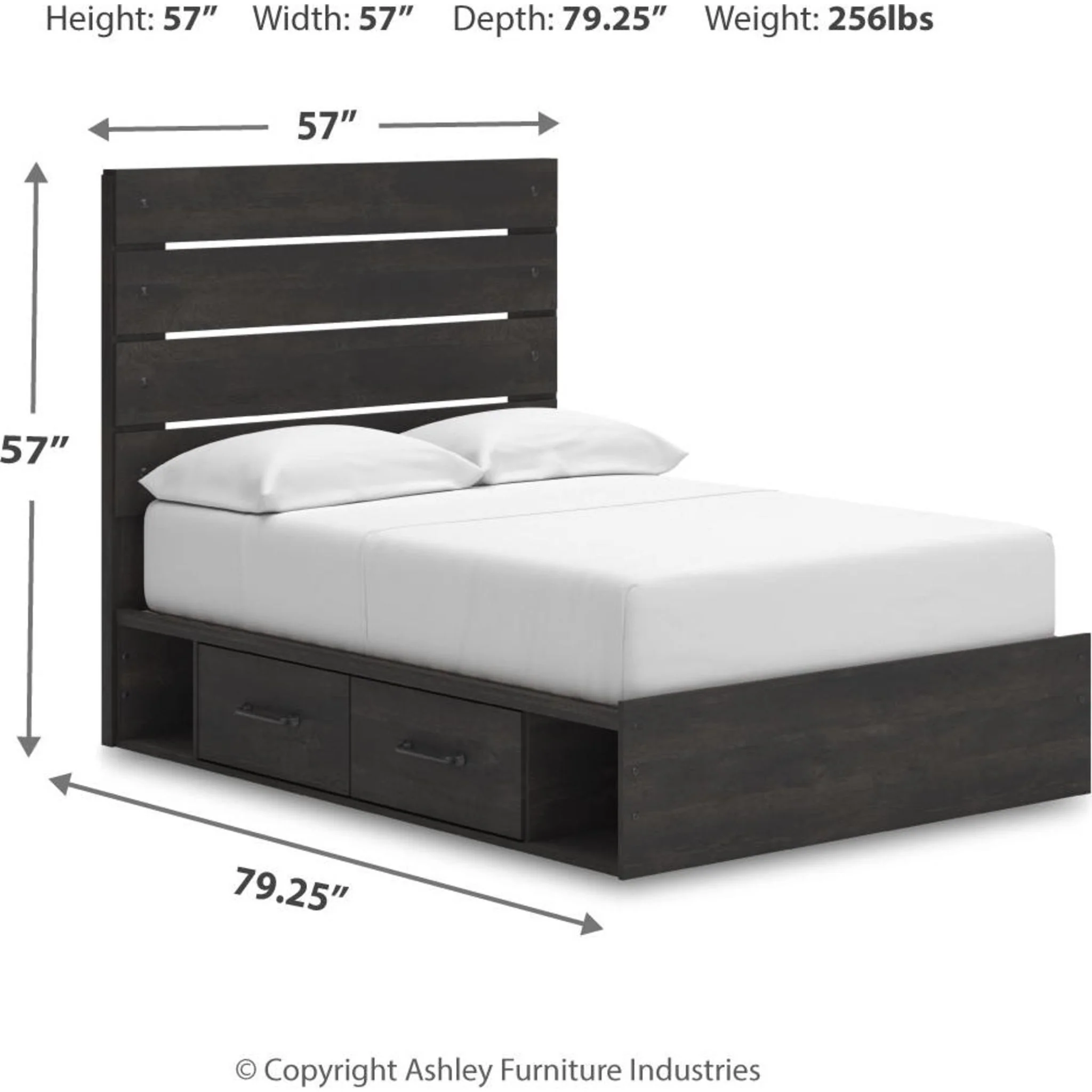 Hollivern Full Storage Bed - Dark Gray - Image 3