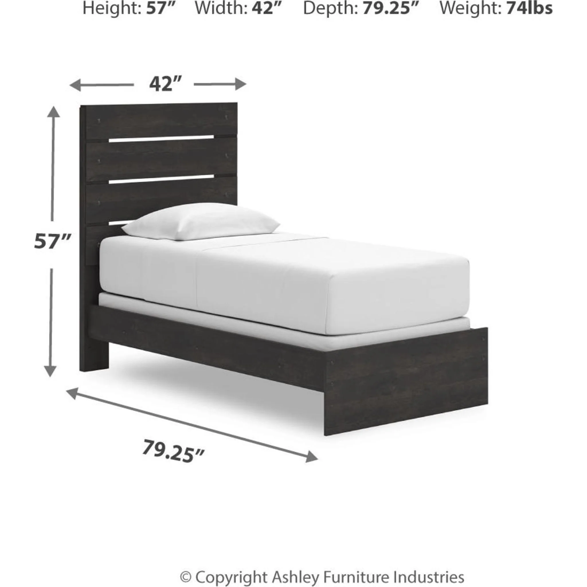 Hollivern Panel Bed - Dark Gray - Image 3