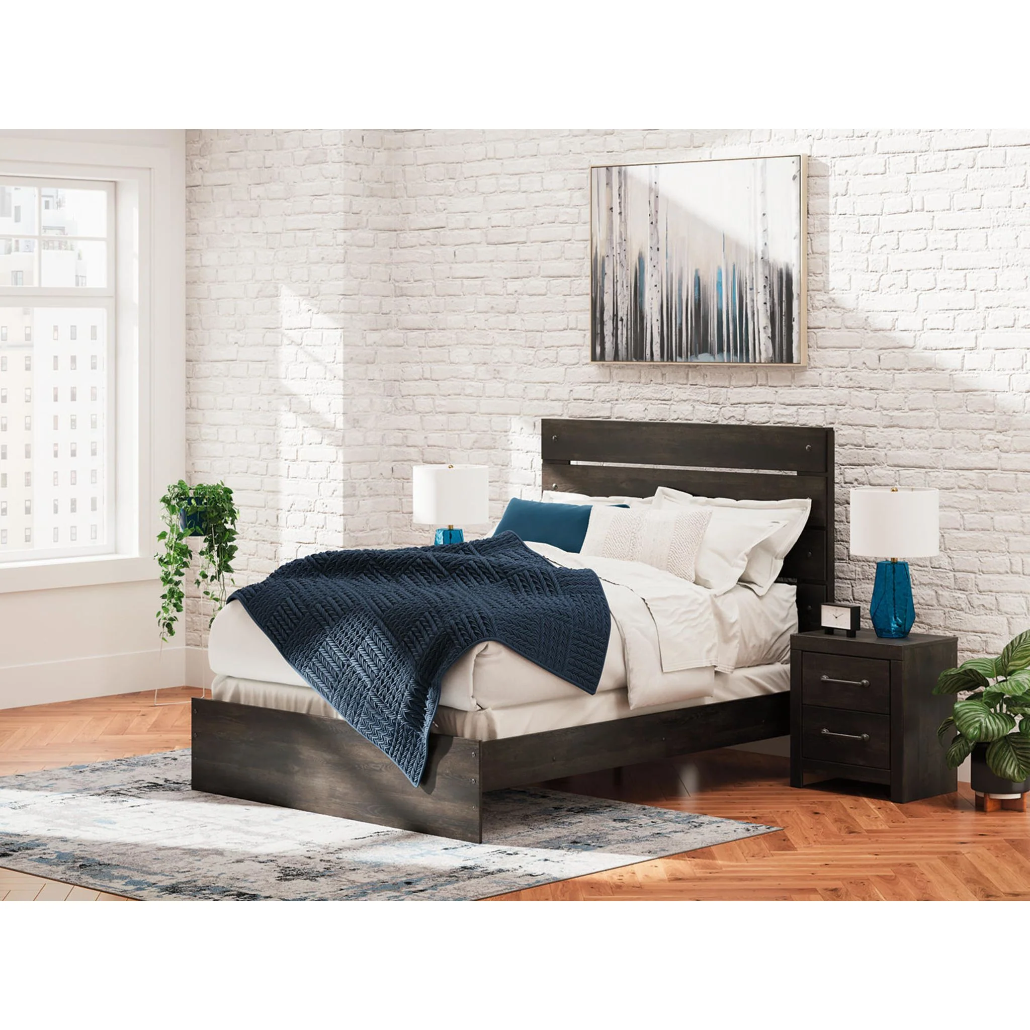 Hollivern Queen Panel Bed - Dark Gray - Image 2