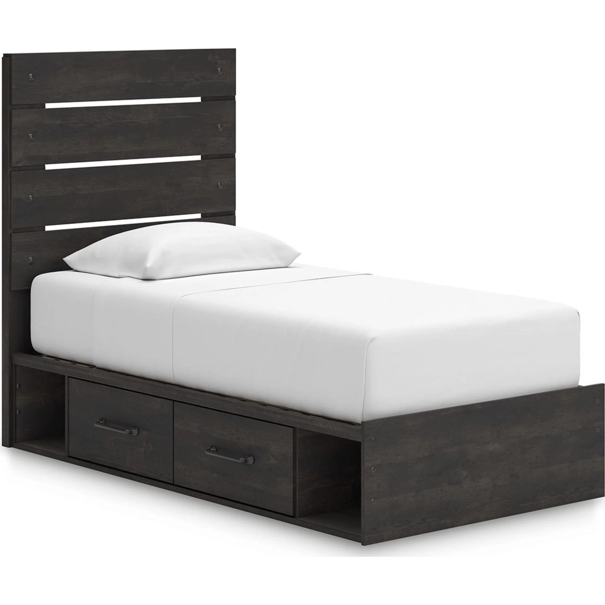 Hollivern Twin Storage Bed - Dark Gray