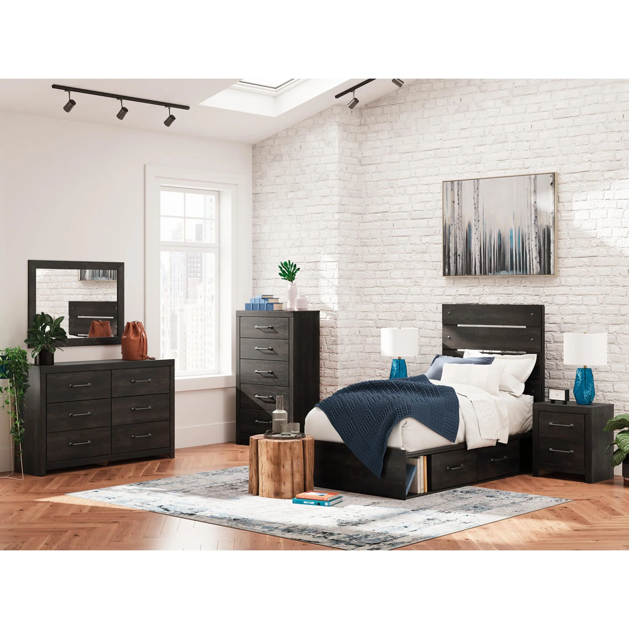 Hollivern Twin Storage Bed - Dark Gray - Image 4
