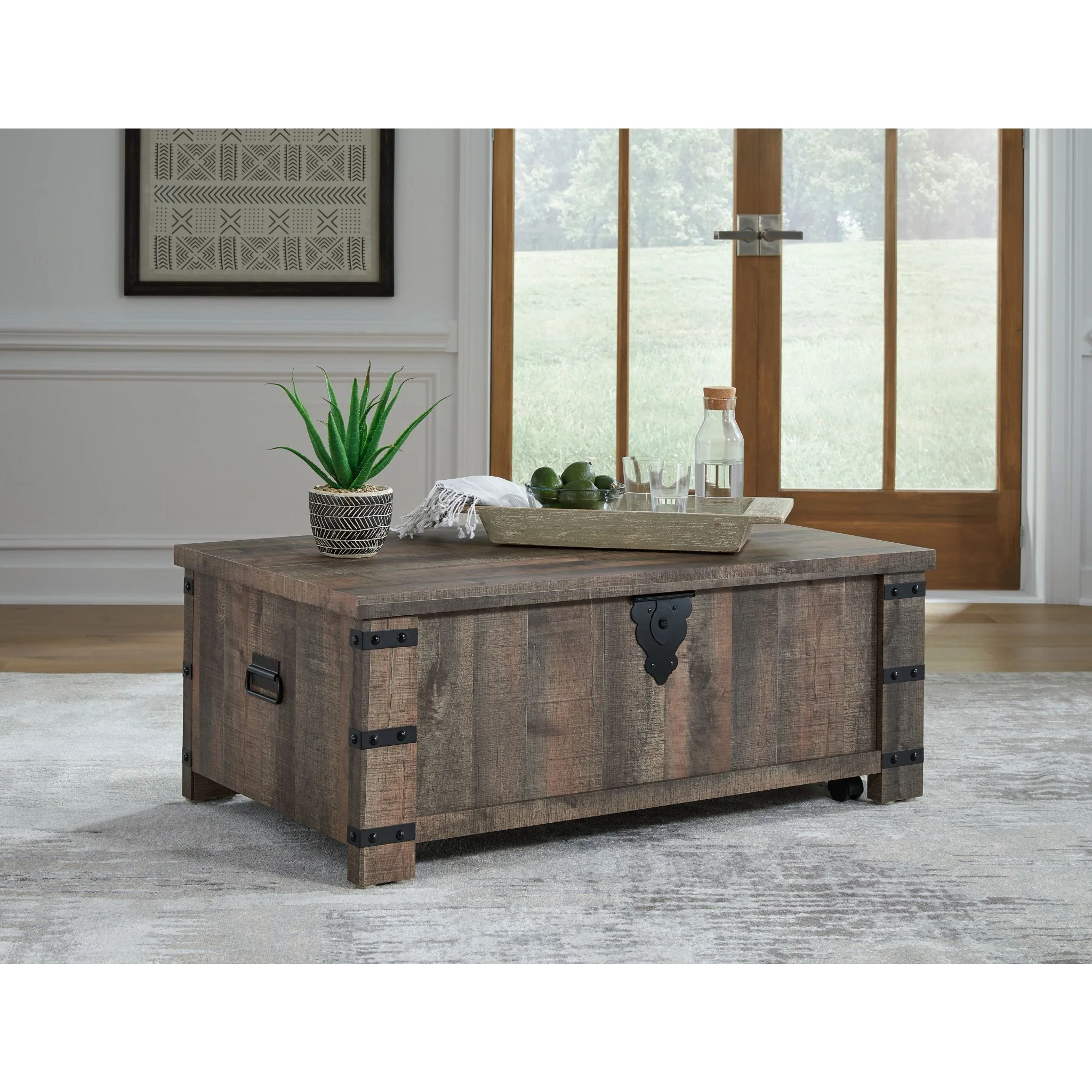 Hollum Coffee Table - Rustic Brown - Image 2