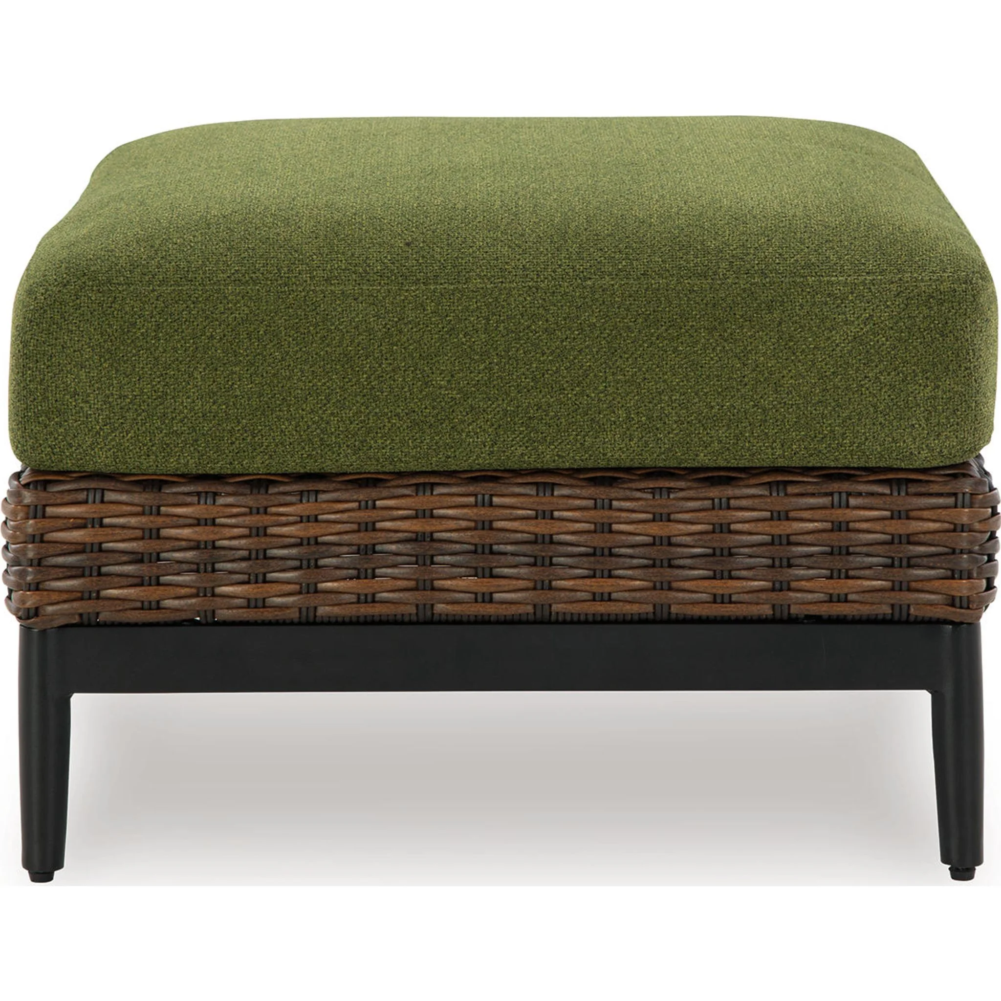 Horizon Hall Outdoor Ottoman with Cushion - Brown/Green - Image 6