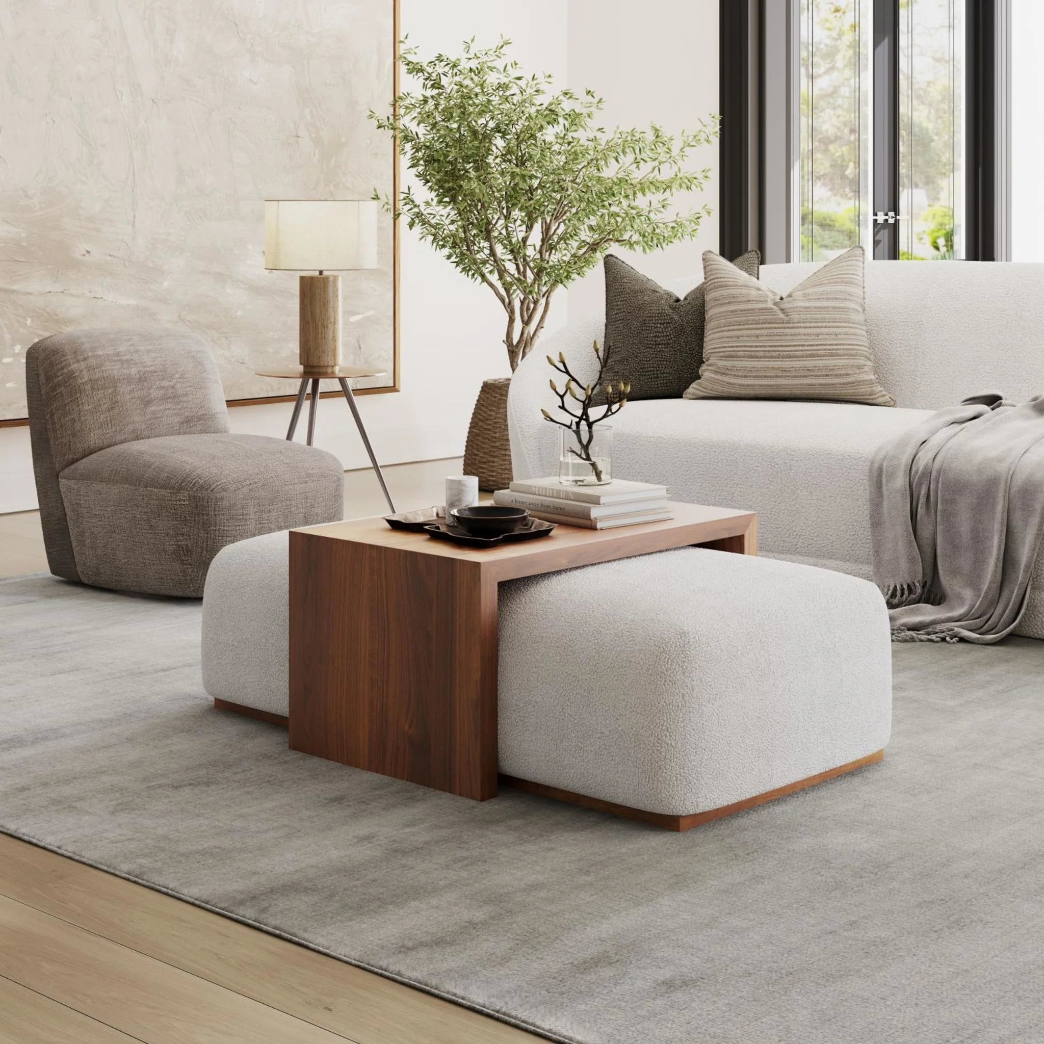 Hudson Ottoman - Chestnut - Image 2