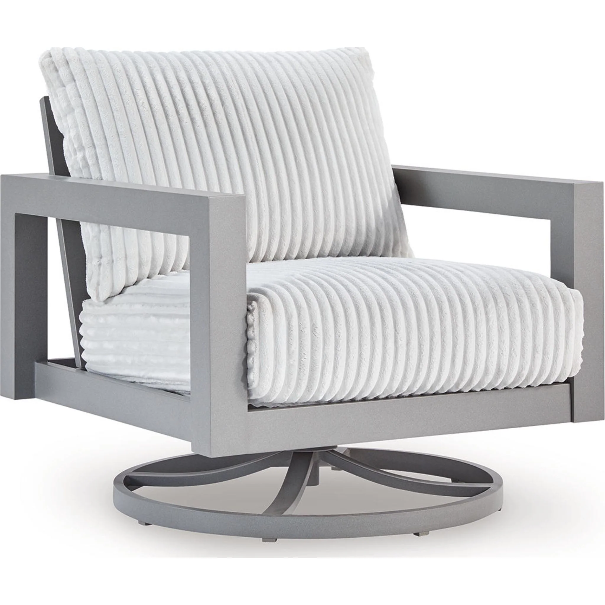 Hurley Park Outdoor Swivel Lounge Chair with Cushion - Gray