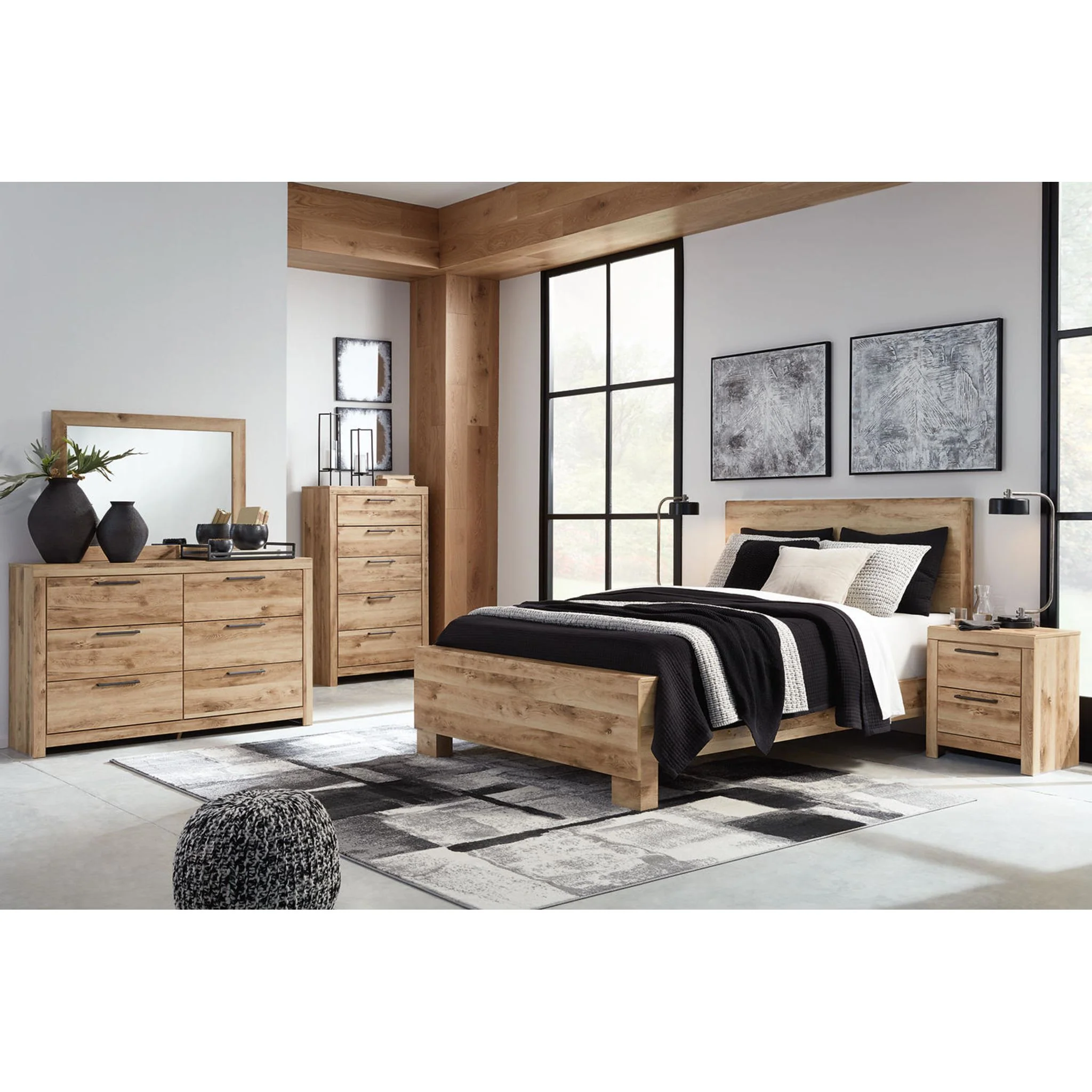 Hyanna 5 Piece Queen Panel Bedroom - Tan - Image 17