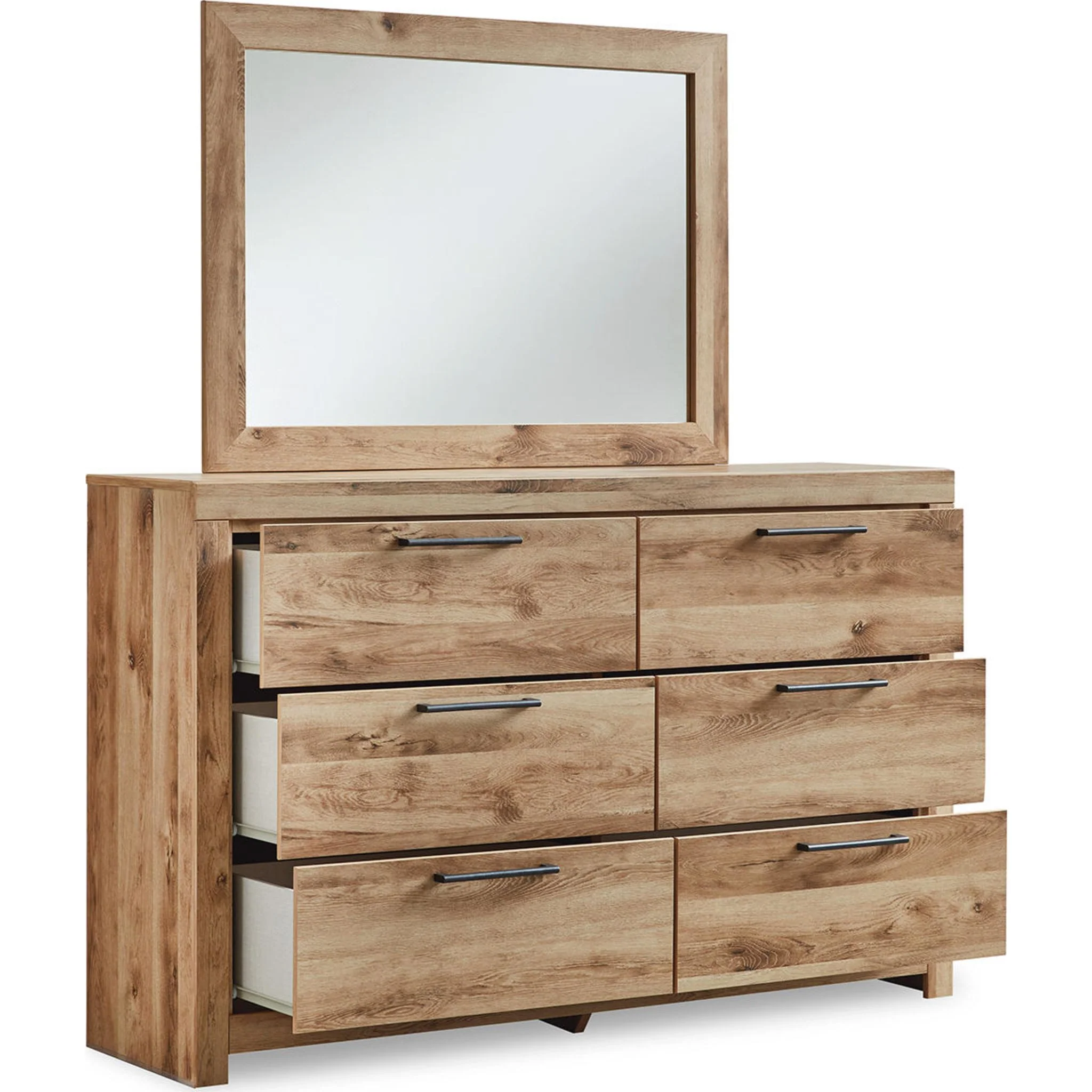 Hyanna 6 Piece Bed with 4 Drawer Storage Bedroom - Tan Brown - Image 7