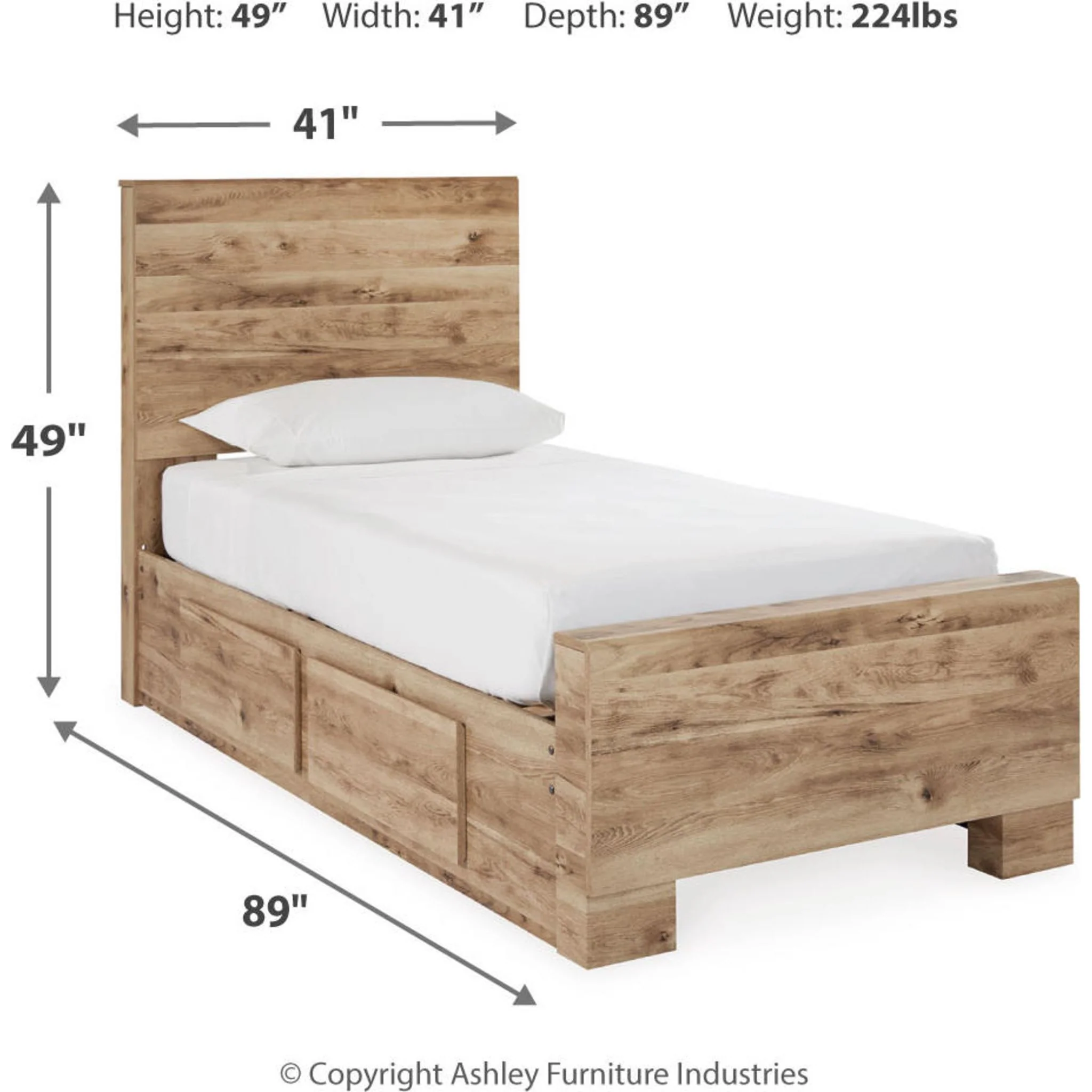 Hyanna 6 Piece Bed with 4 Drawer Storage Bedroom - Tan Brown - Image 8