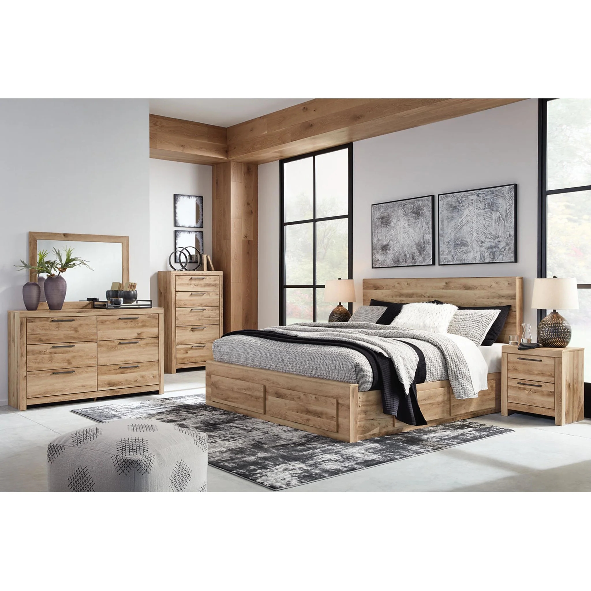 Hyanna 6 Piece King Storage Bedroom - Tan Brown - Image 3