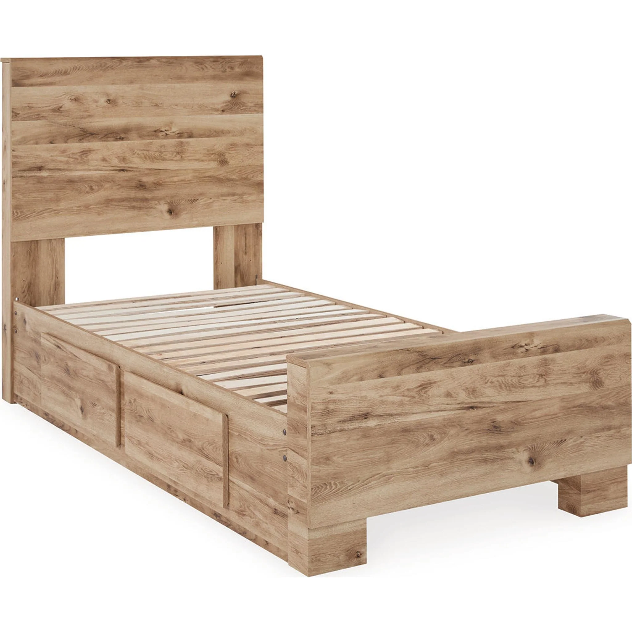 Hyanna Bed with 2 Drawer Storage - Tan Brown - Image 3