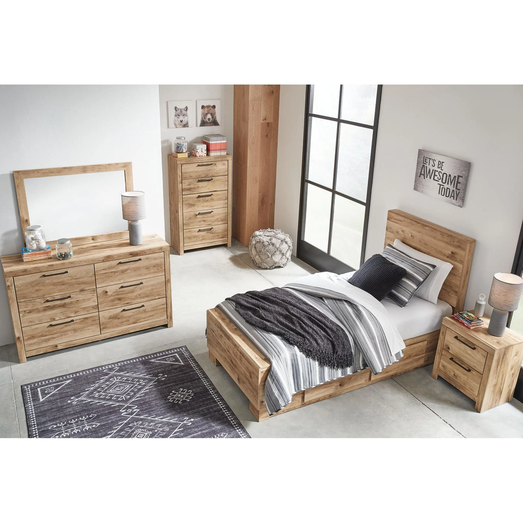 Hyanna Bed with 2 Drawer Storage - Tan Brown - Image 6