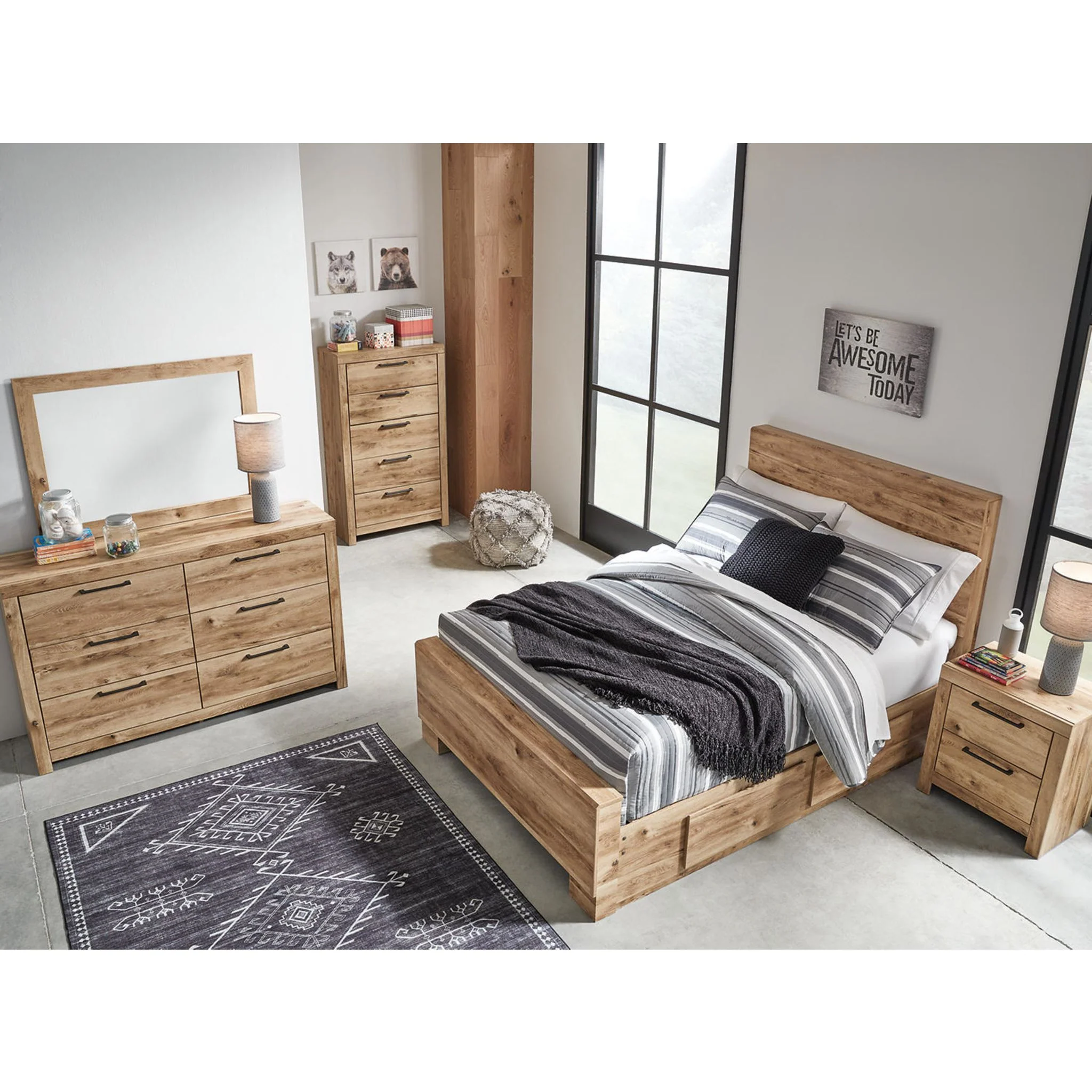 Hyanna Bed with 2 Drawer Storage - Tan Brown - Image 8