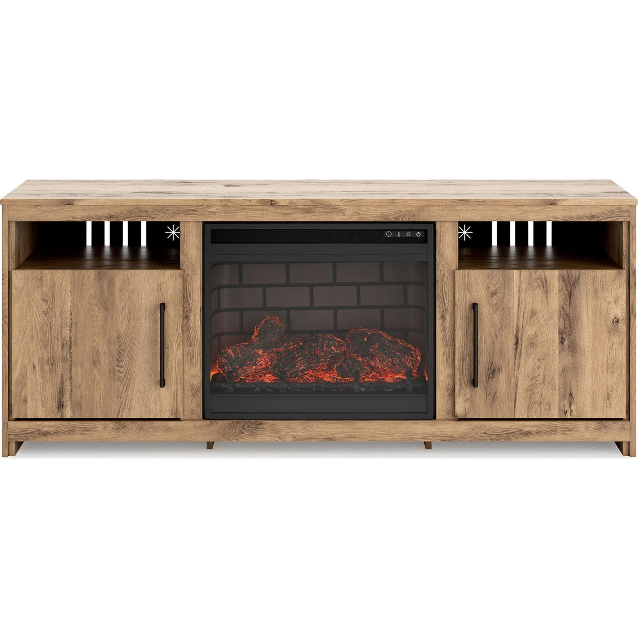 Hyanna TV Stand with Fireplace - Tan - Image 5