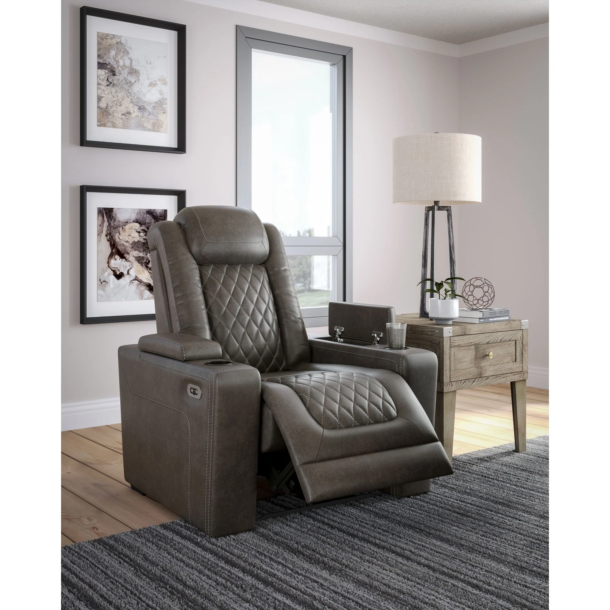 HyllMont Power Recliner - Gray - Image 3