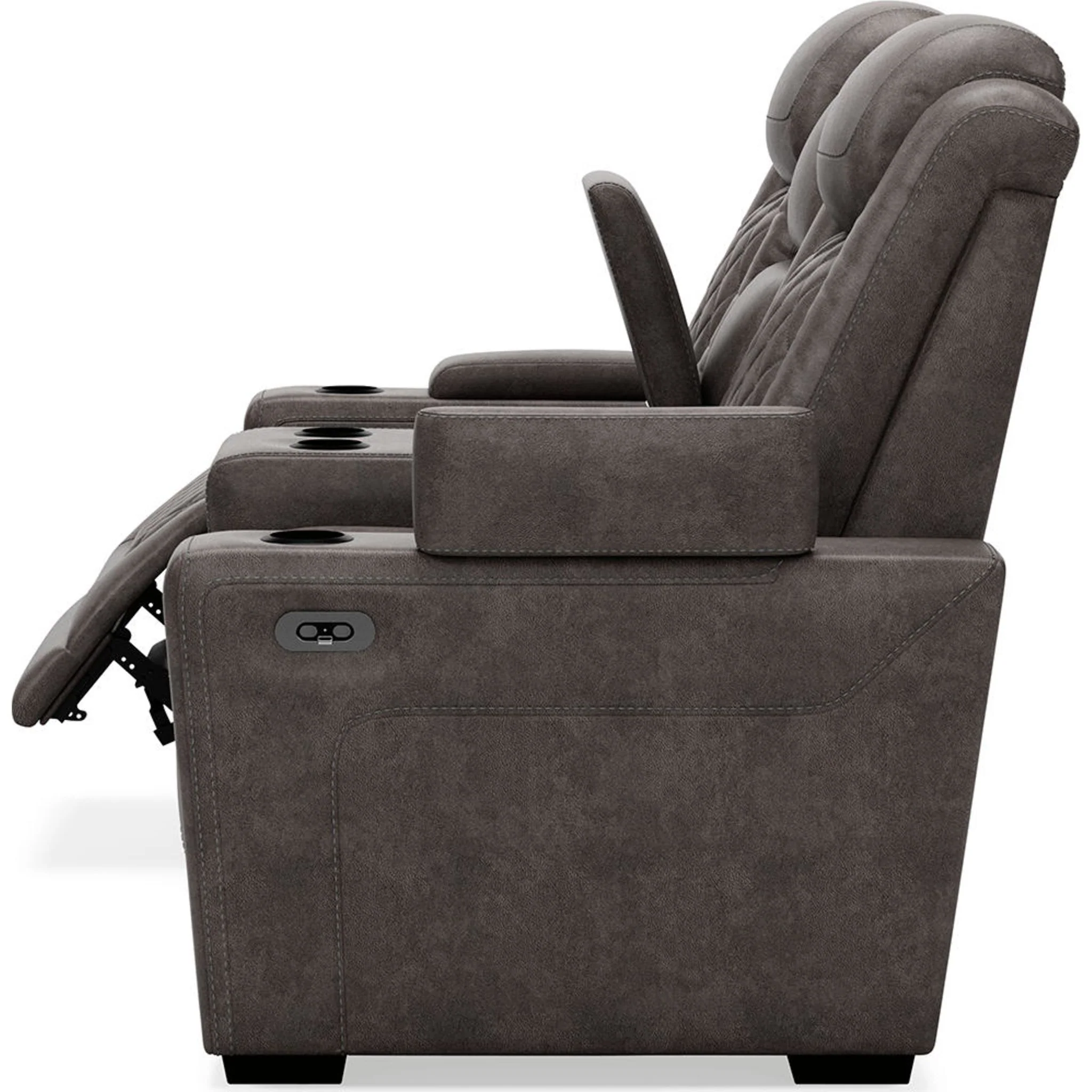 HyllMont Power Reclining Loveseat with Console - Gray - Image 18