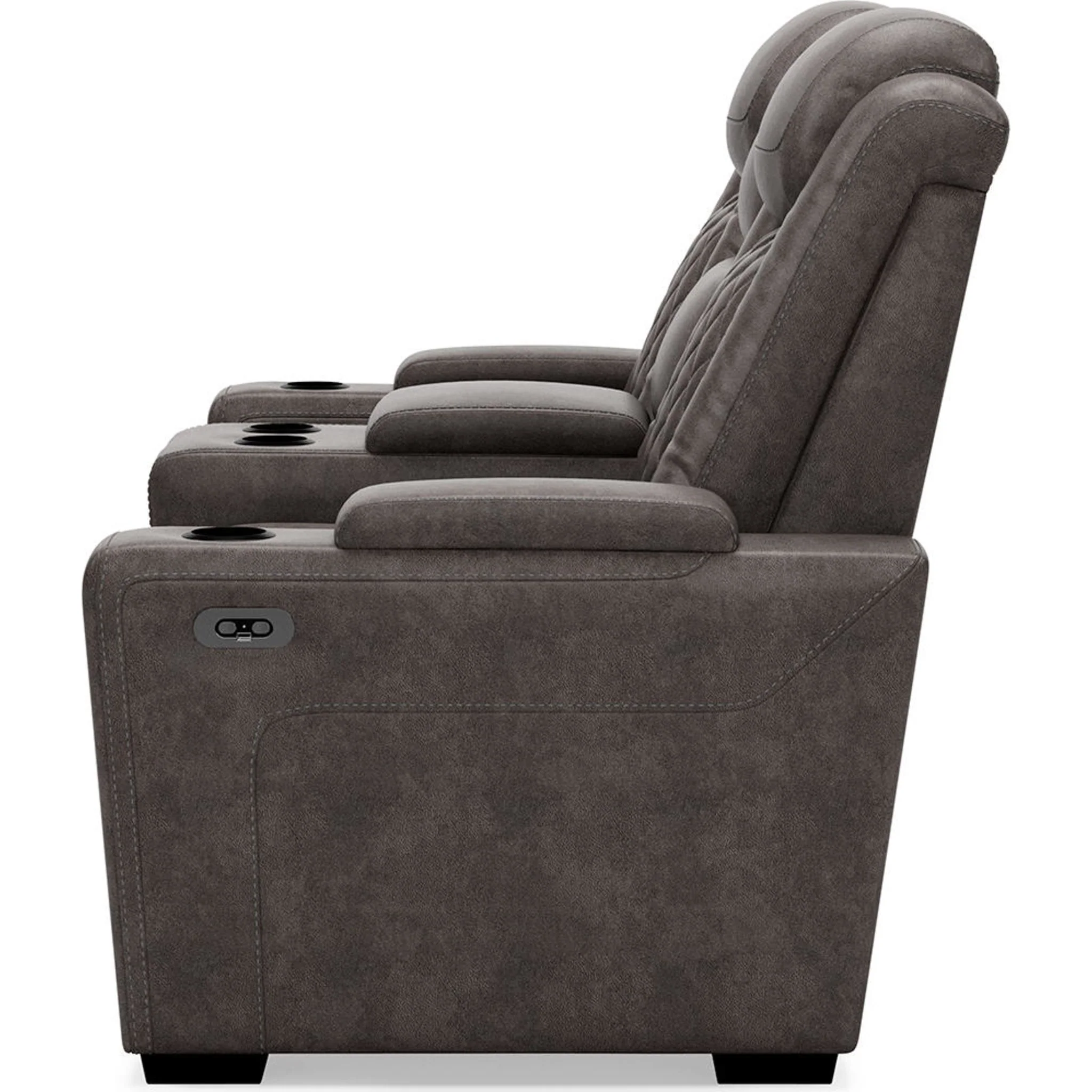 HyllMont Power Reclining Loveseat with Console - Gray - Image 19