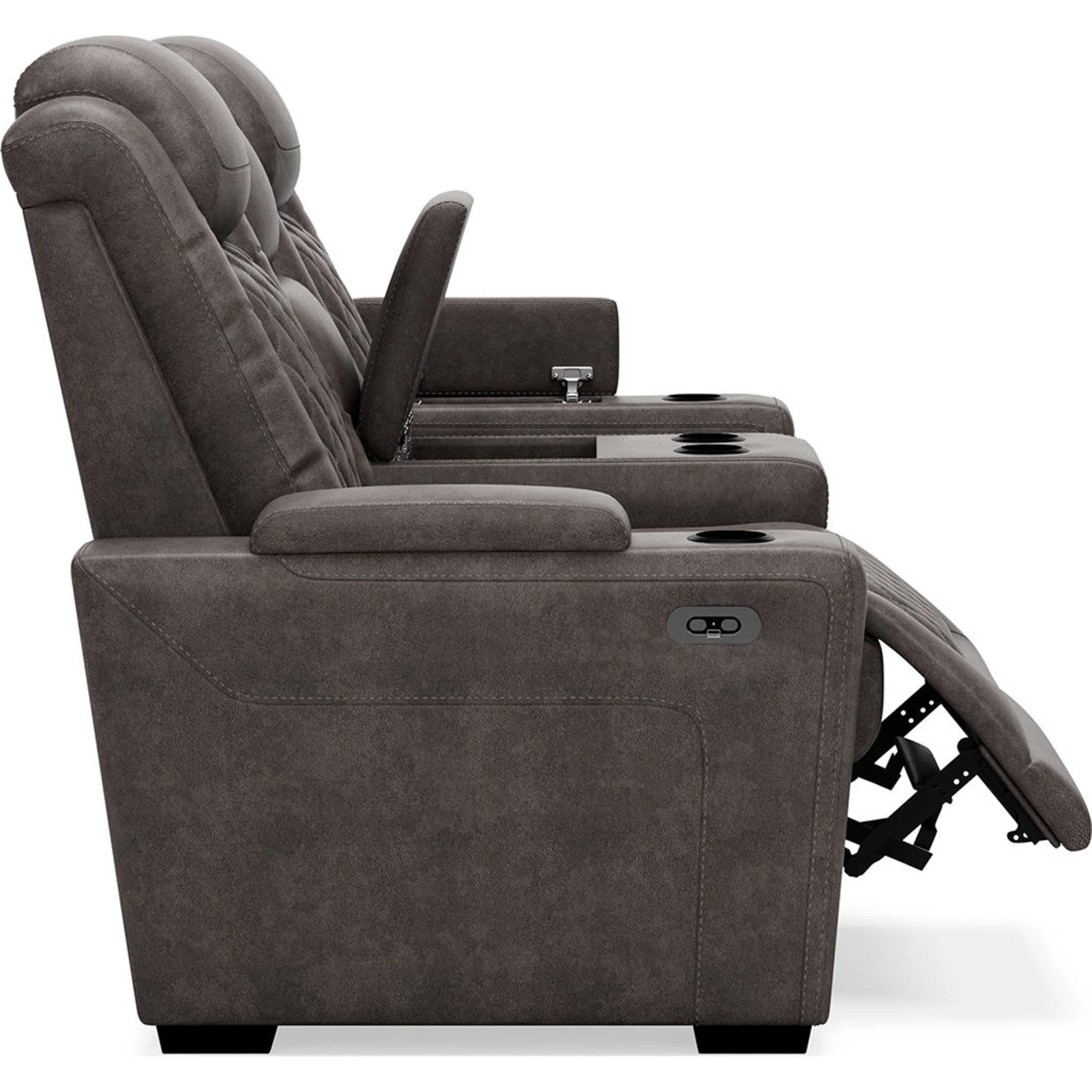 HyllMont Power Reclining Loveseat with Console - Gray - Image 20