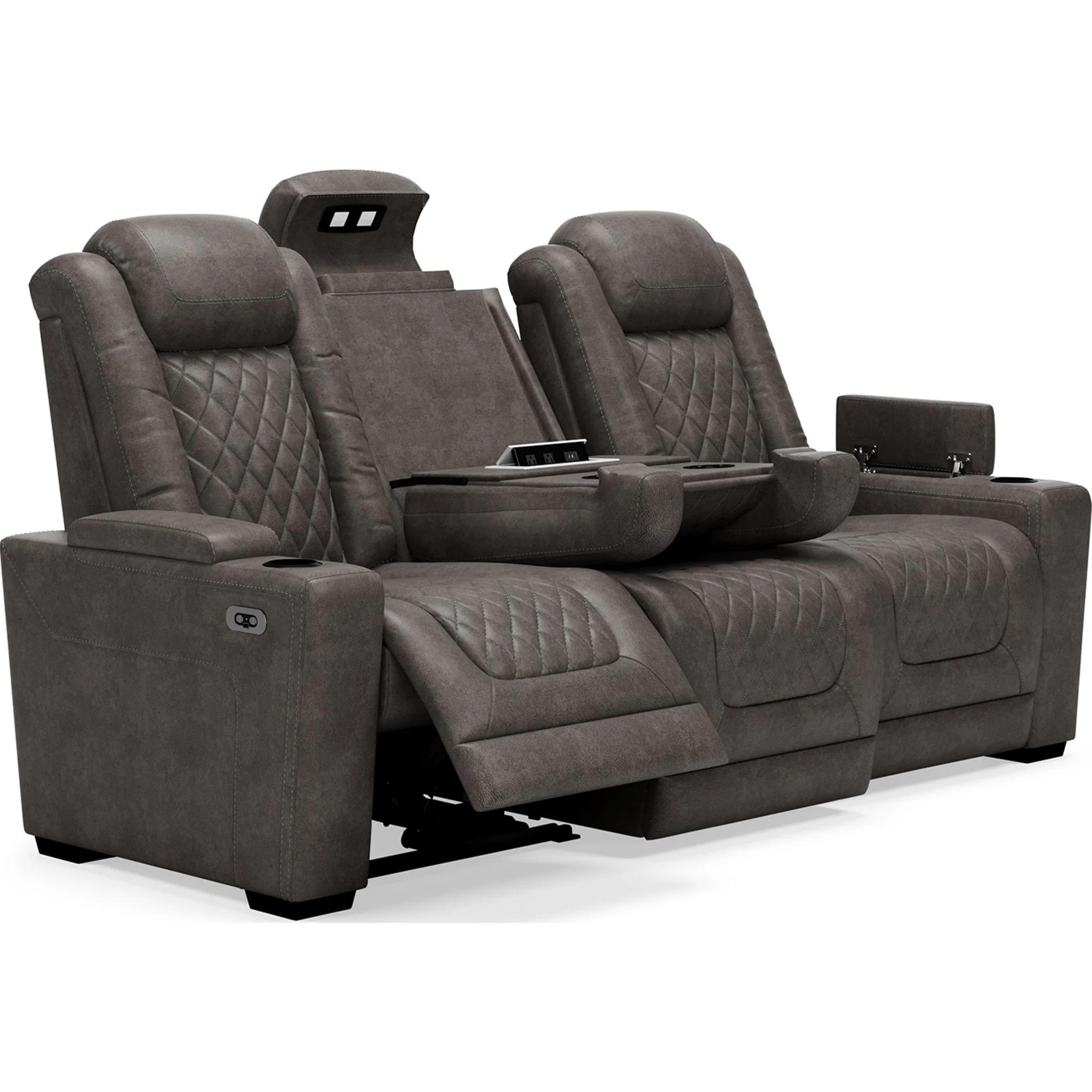 HyllMont Power Reclining Sofa - Gray - Image 11