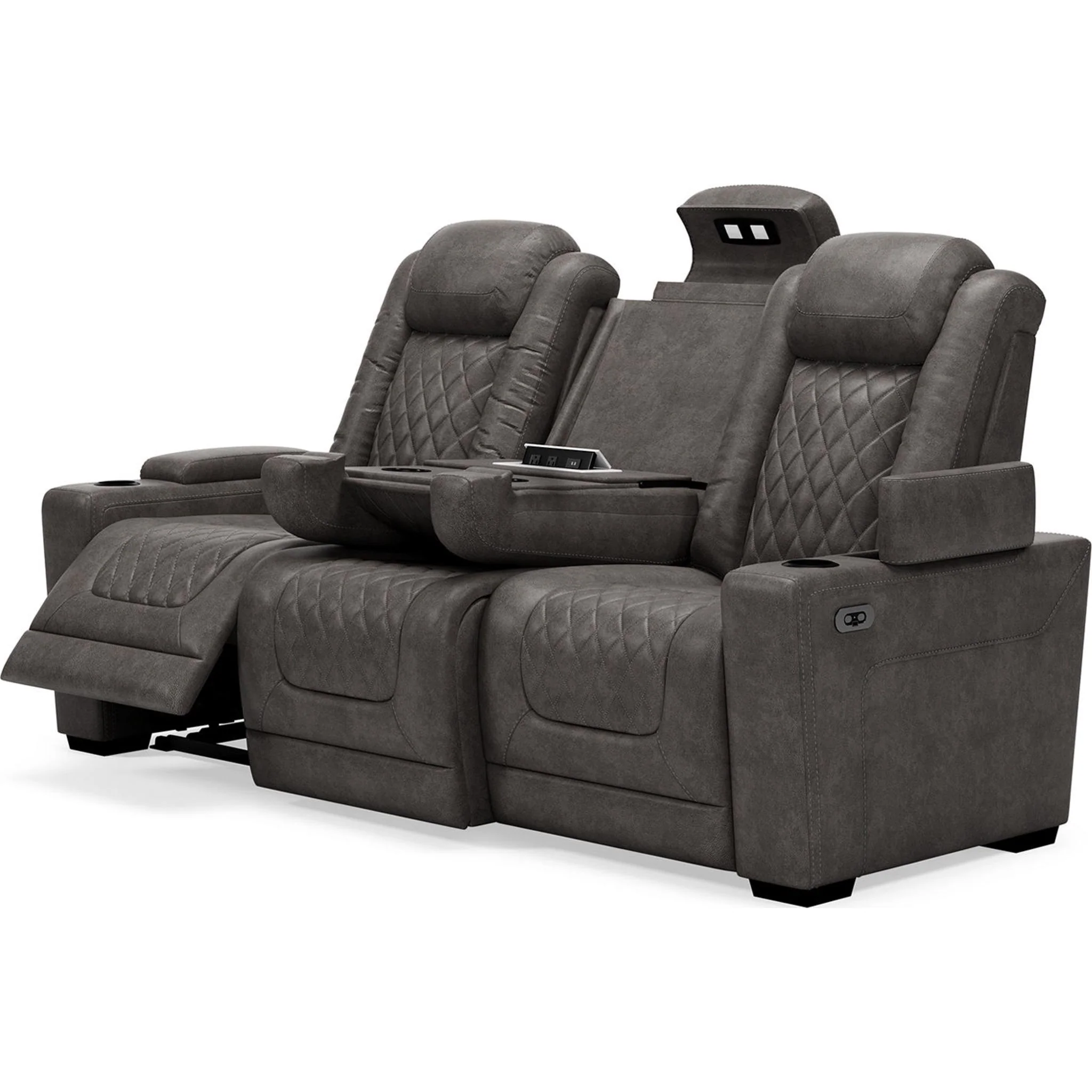 HyllMont Power Reclining Sofa - Gray - Image 17