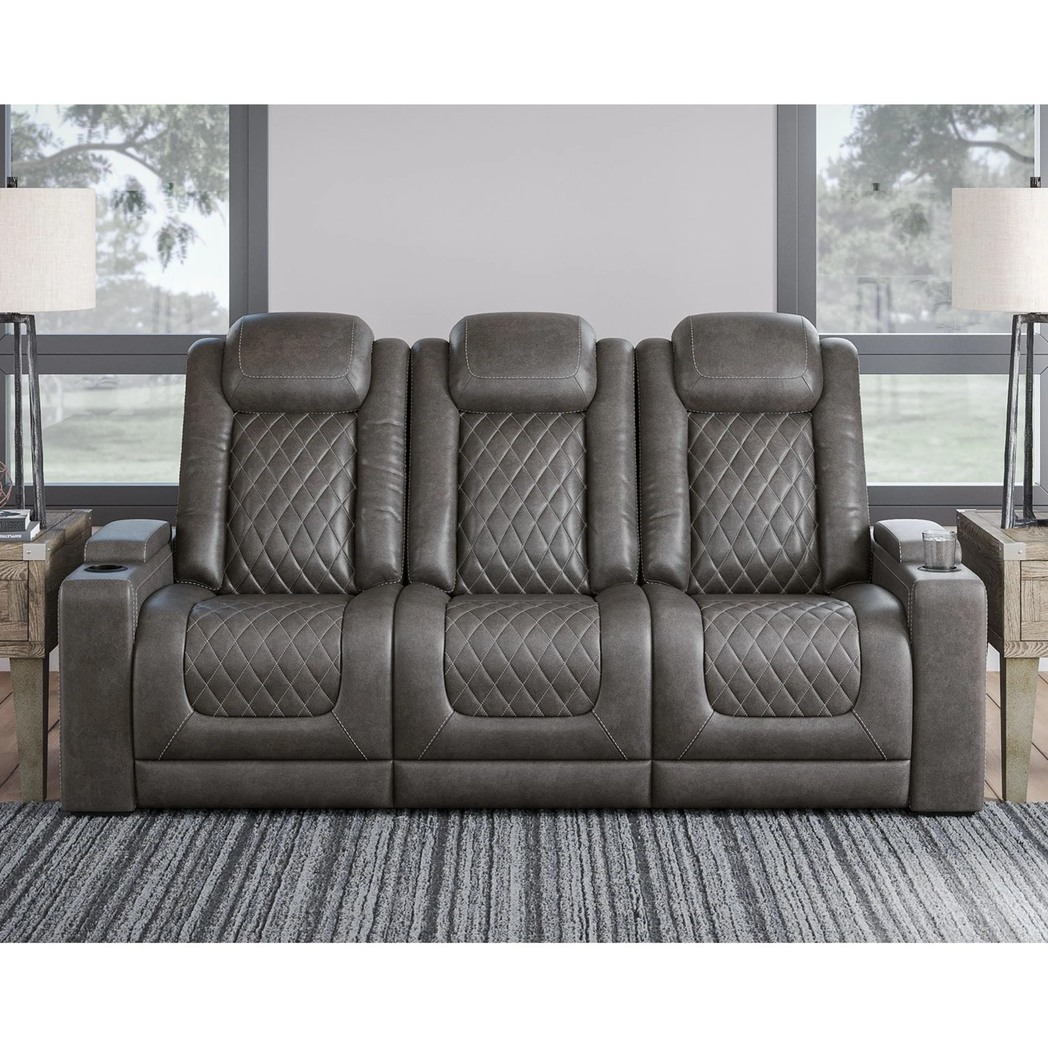 HyllMont Power Reclining Sofa - Gray - Image 25