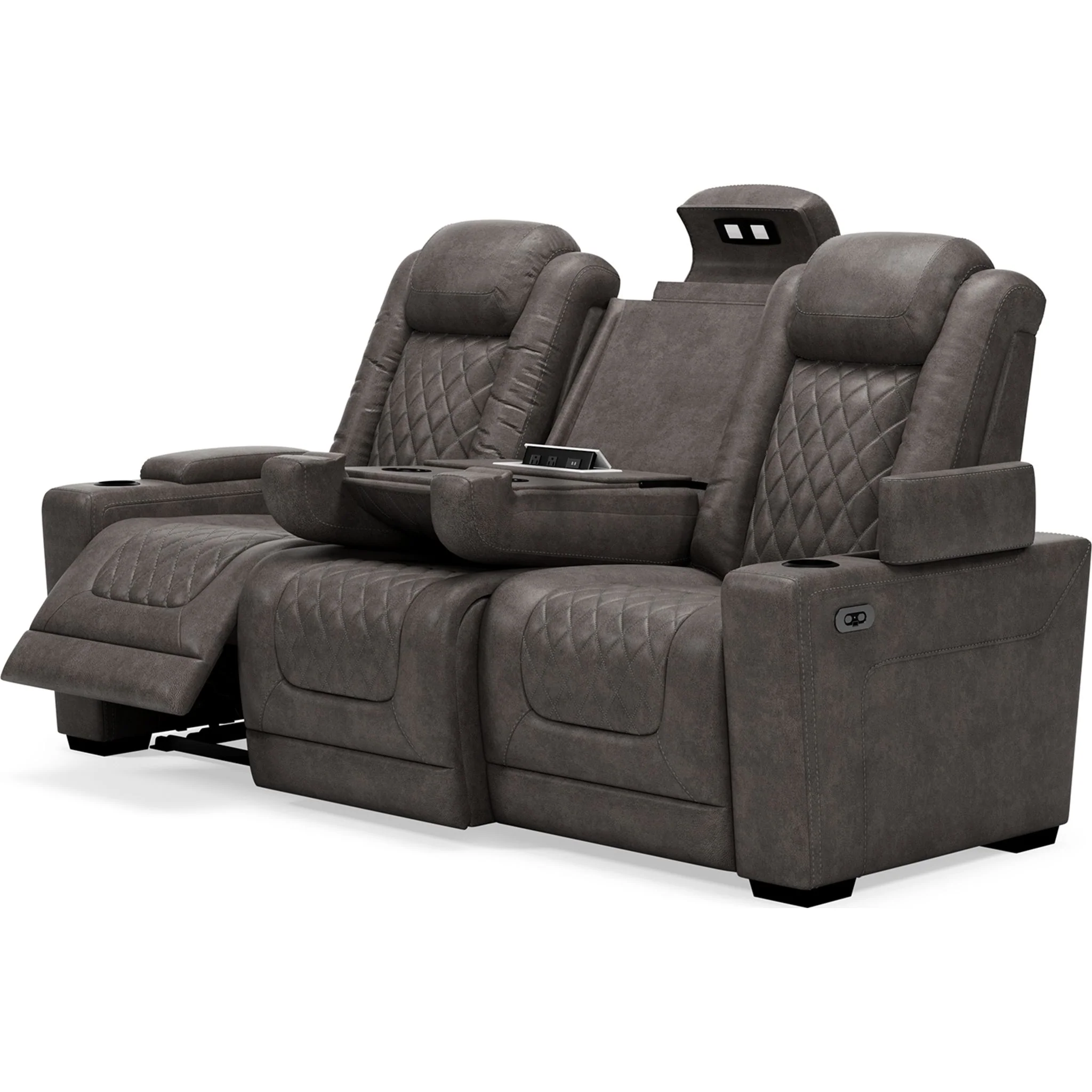 HyllMont Power Reclining Sofa - Gray - Image 4