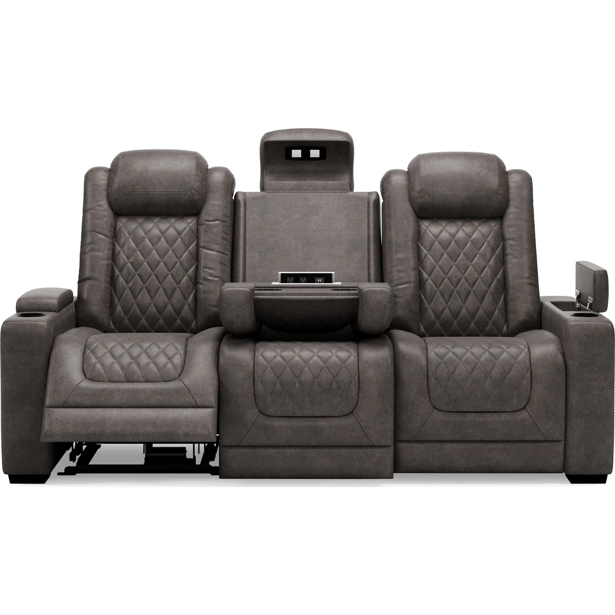 HyllMont Power Reclining Sofa - Gray - Image 5