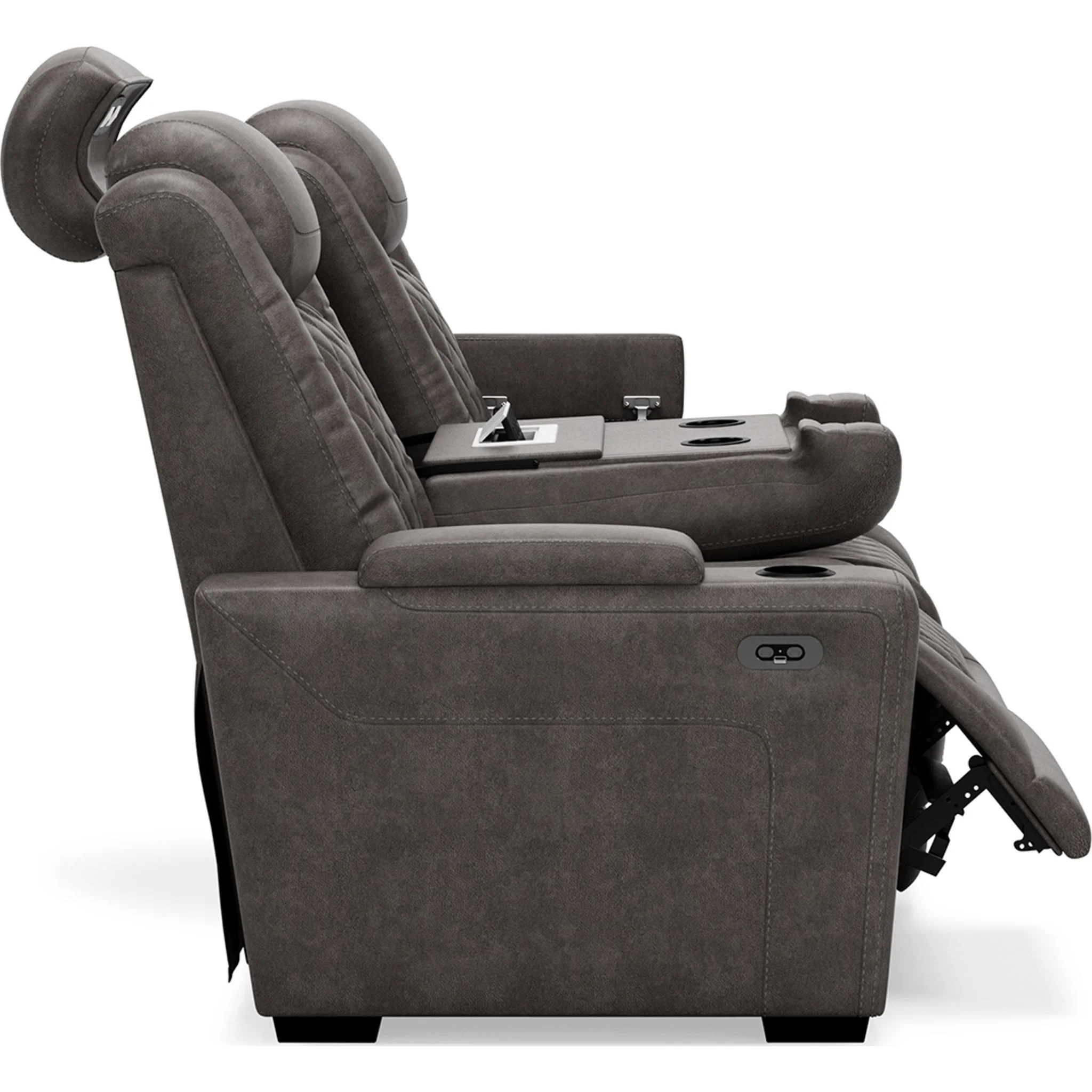 HyllMont Power Reclining Sofa - Gray - Image 9