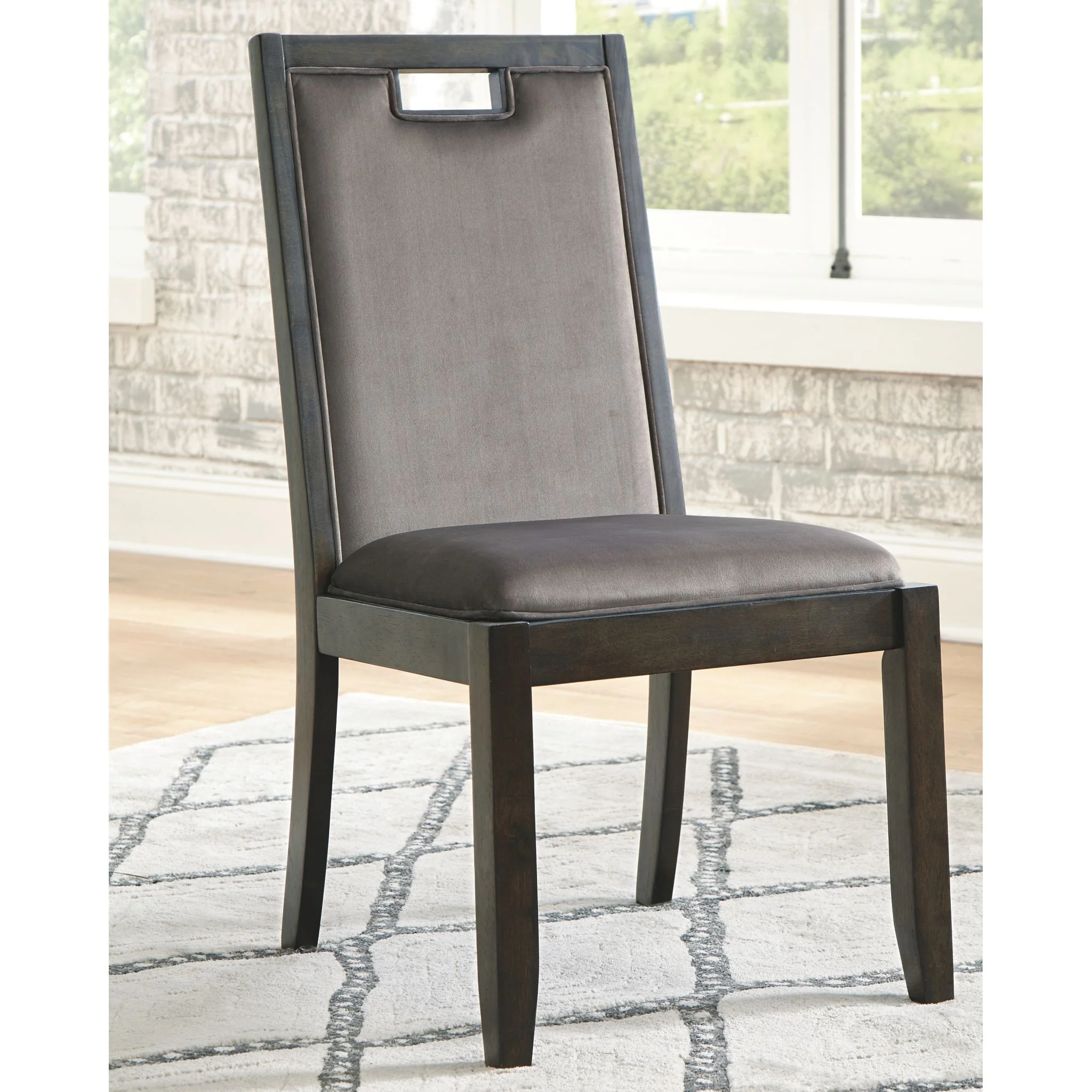 Hyndell Side Chair - Gray/Dark Brown - (D731-01) - Image 2