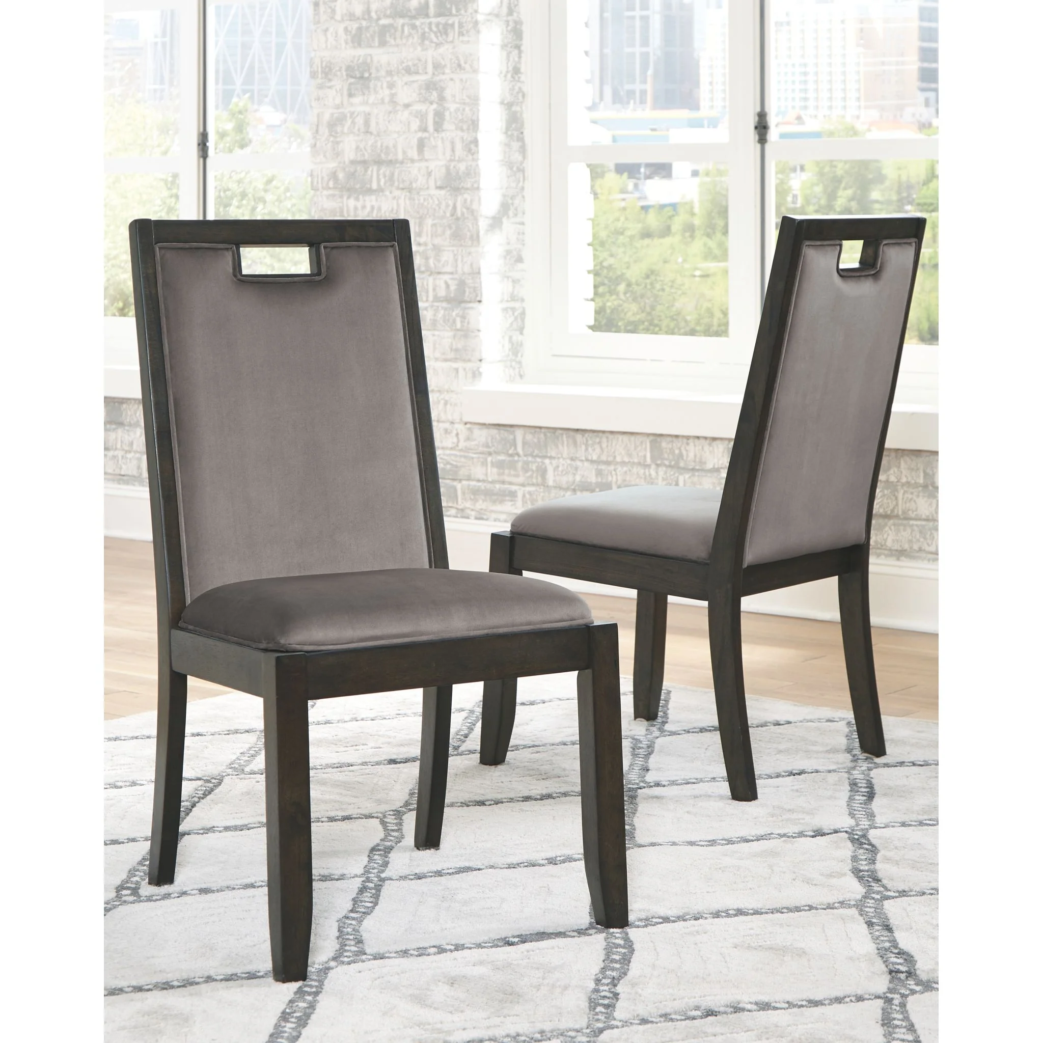 Hyndell Side Chair - Gray/Dark Brown - (D731-01) - Image 4