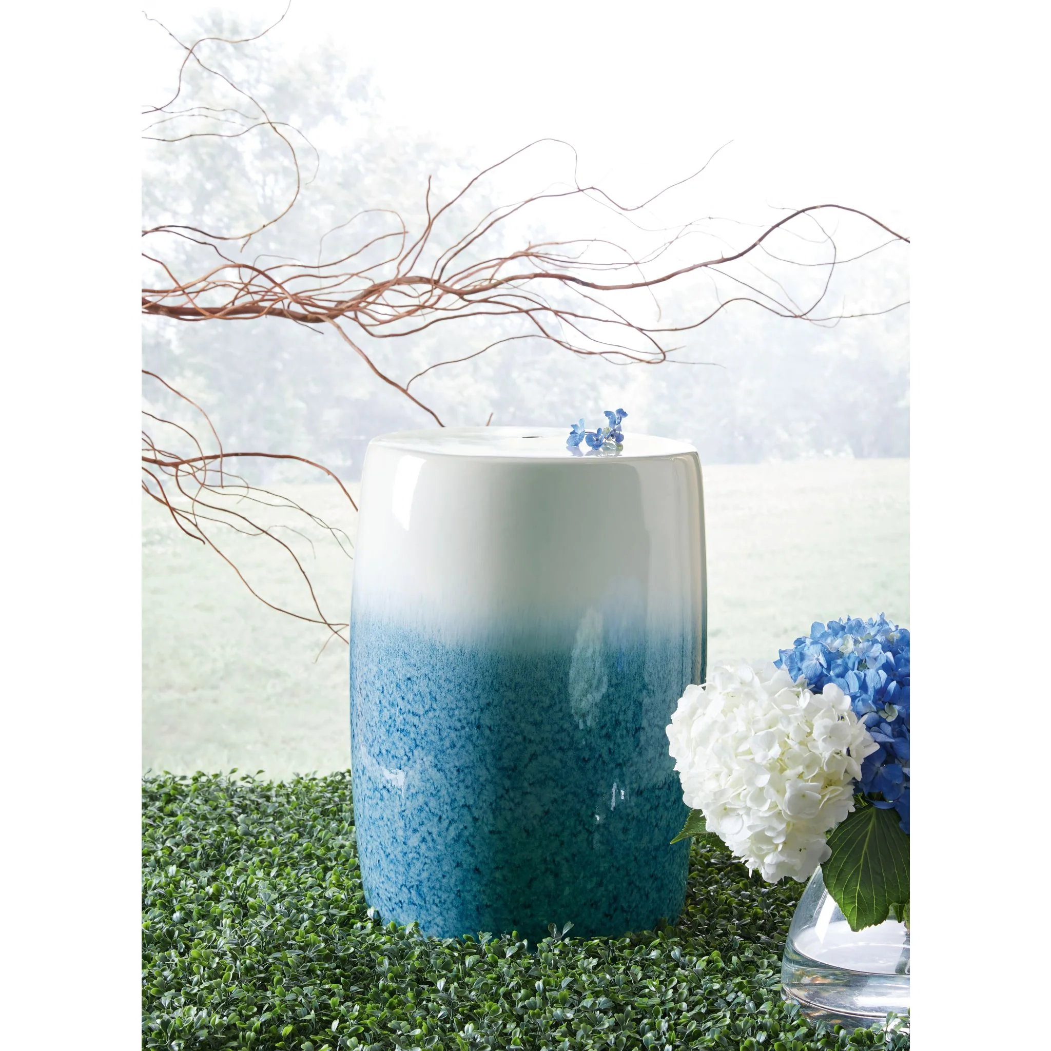 Ikegrove Stool - White/Blue - Image 2