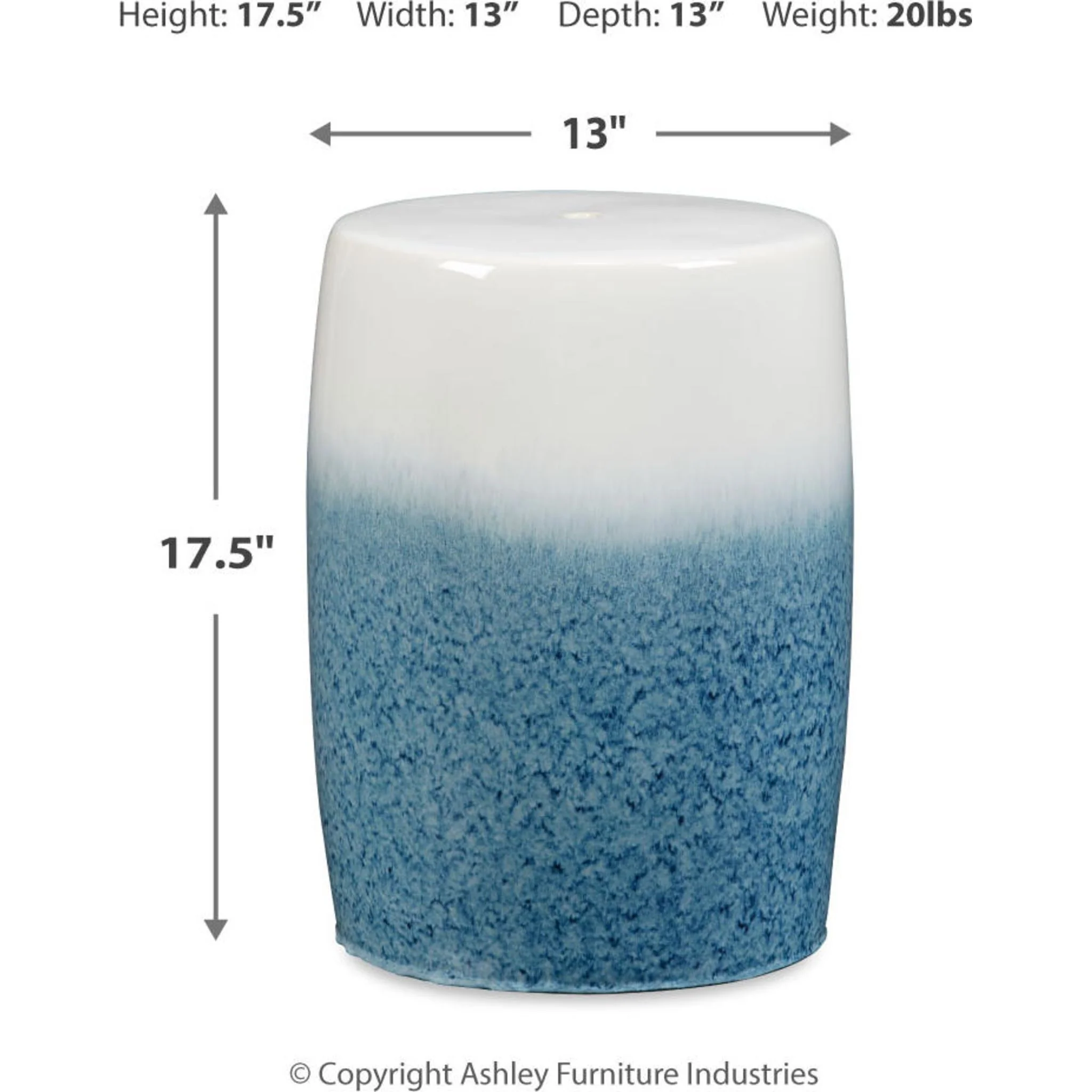 Ikegrove Stool - White/Blue - Image 5