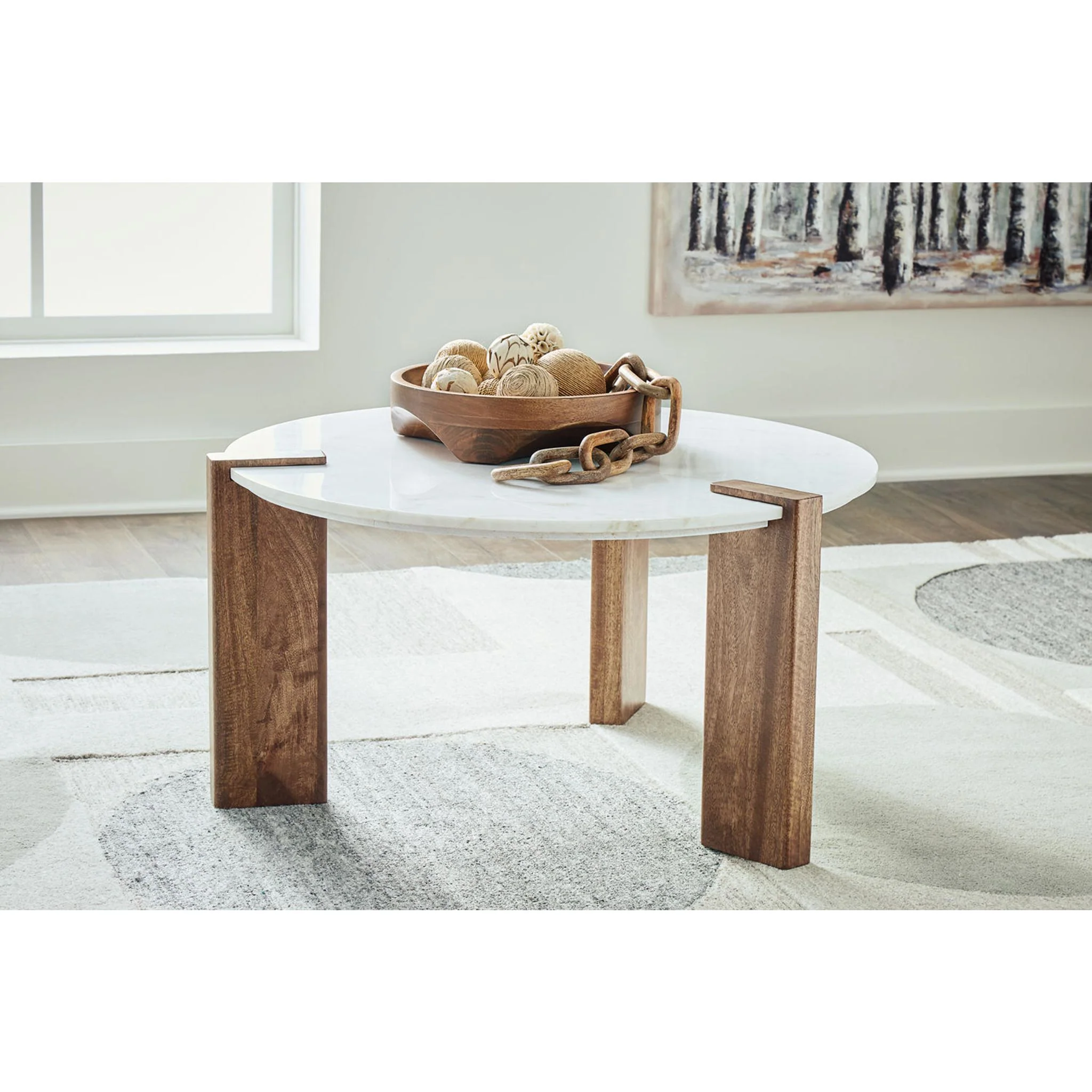 Isanti Coffee Table - White/Brown - Image 2